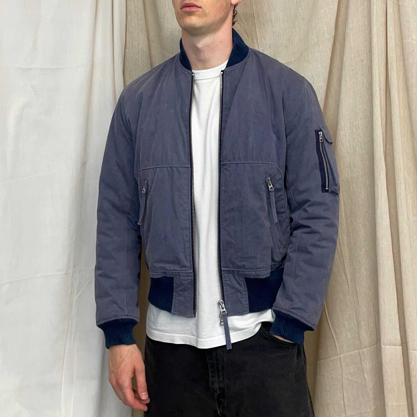 Our Legacy Lavender Purple AW15 Pigment-Dye Nylon Padded Bomber Jacket
