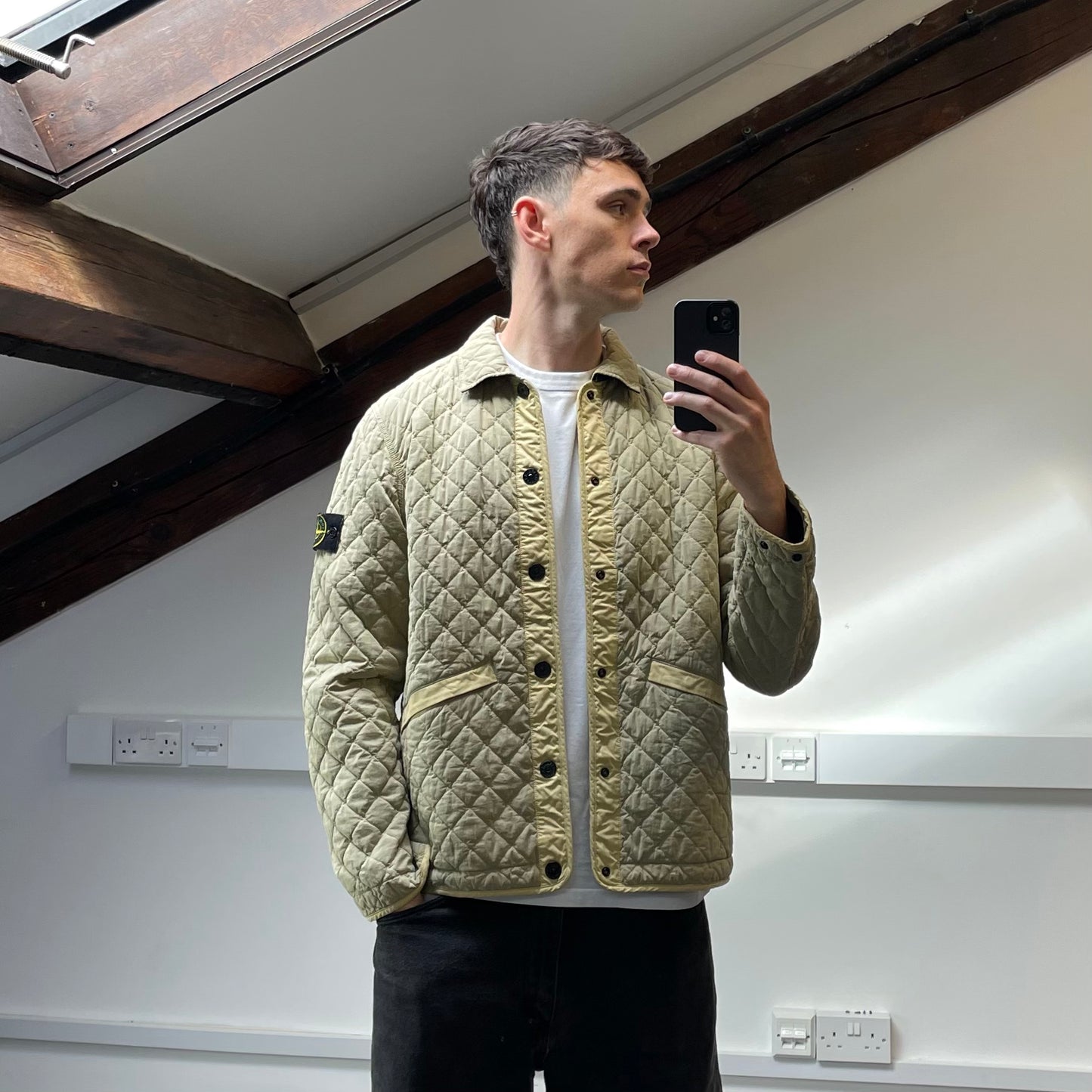 Stone Island Beige 50 Fili Quilted-TC Capo Campionario Jacket AW23