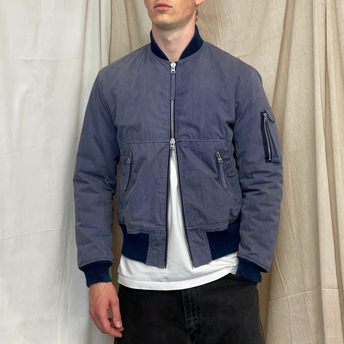 Our Legacy Lavender Purple AW15 Pigment-Dye Nylon Padded Bomber Jacket