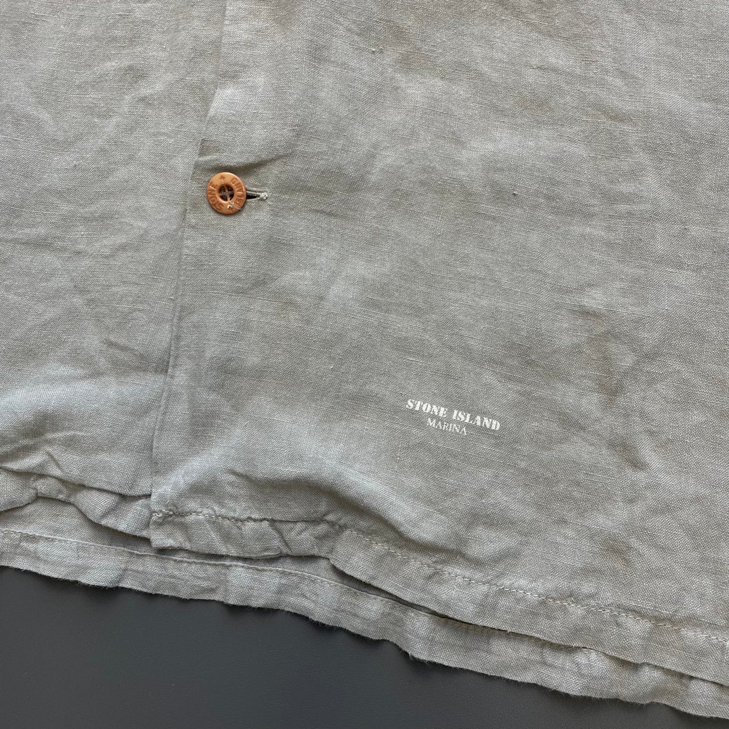Stone Island Marina Grey SS95 Linen Flax Shirt