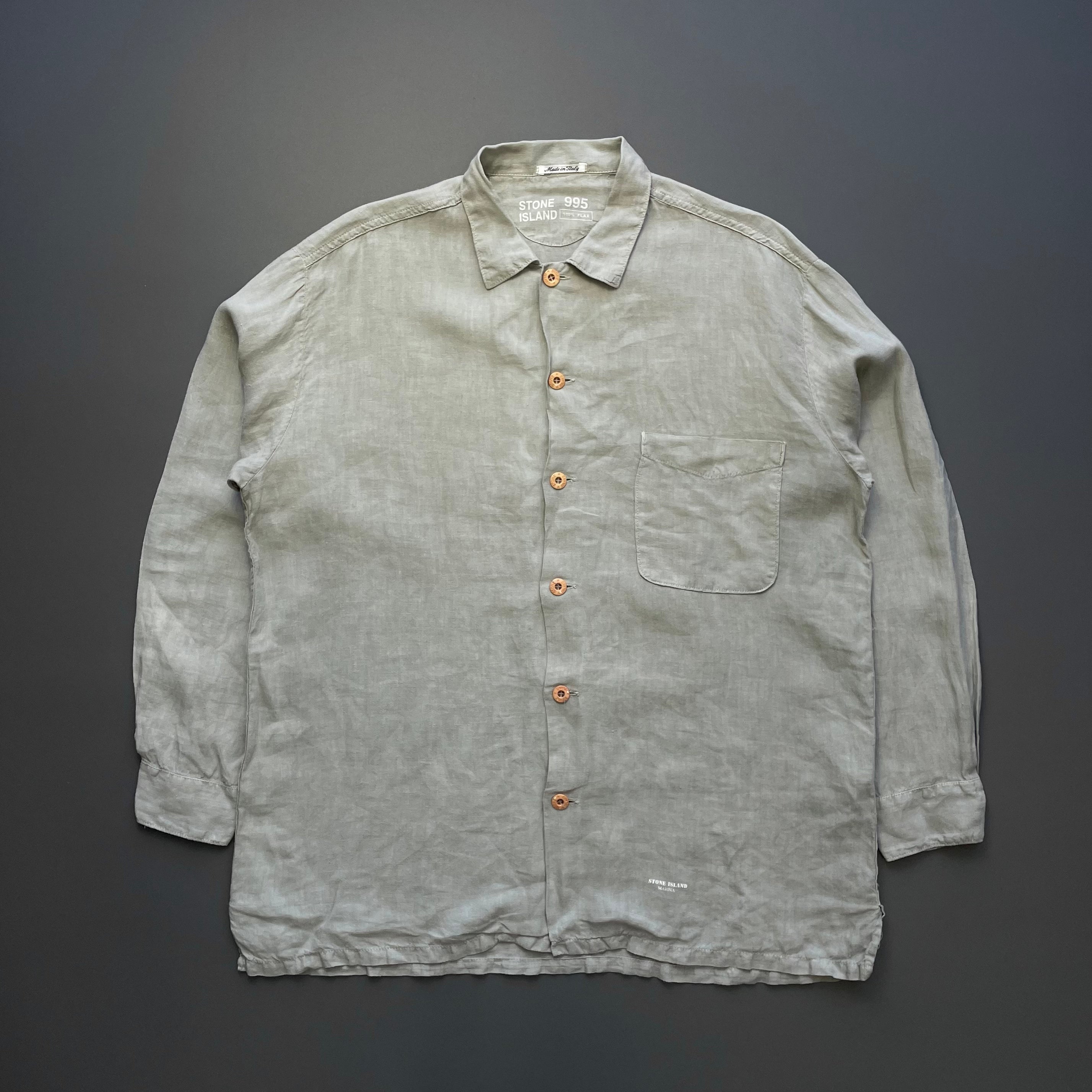 Stone Island Marina Grey SS95 Linen Flax Shirt – ajpg_shop
