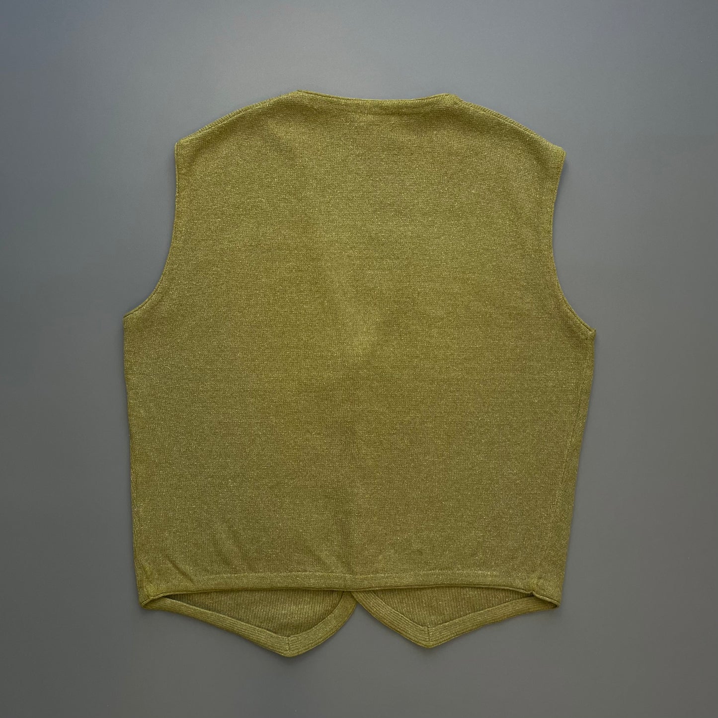 Emporio Armani Green 80s Wool Blend Knit Cardigan Vest