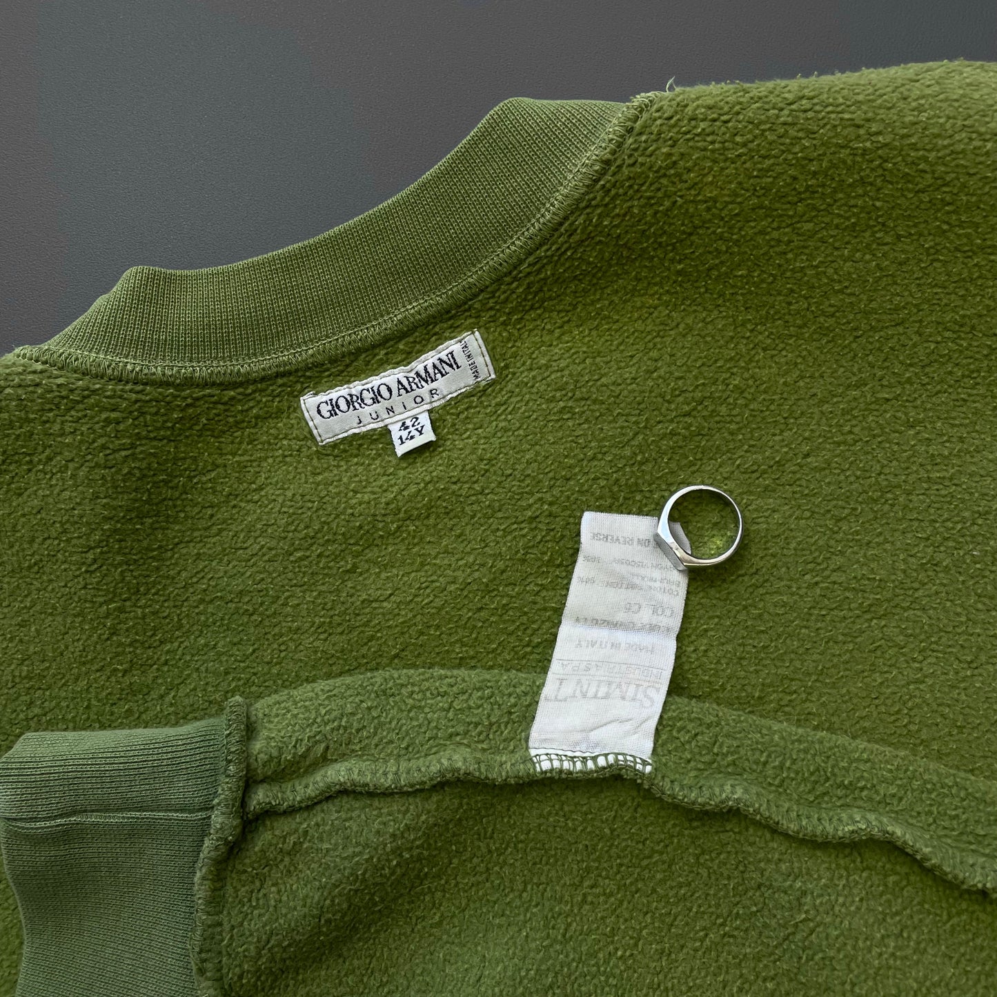 Giorgio Armani Green 90s A.C.T.I.V.E Spellout Sweatshirt (Junior)