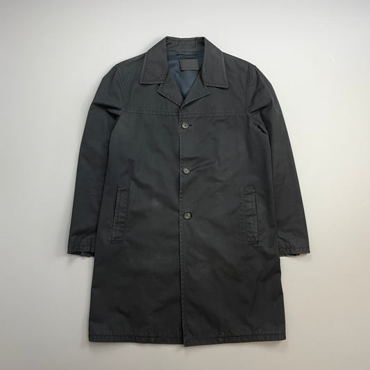 Prada Mainline Black 00s Longline Trench Coat