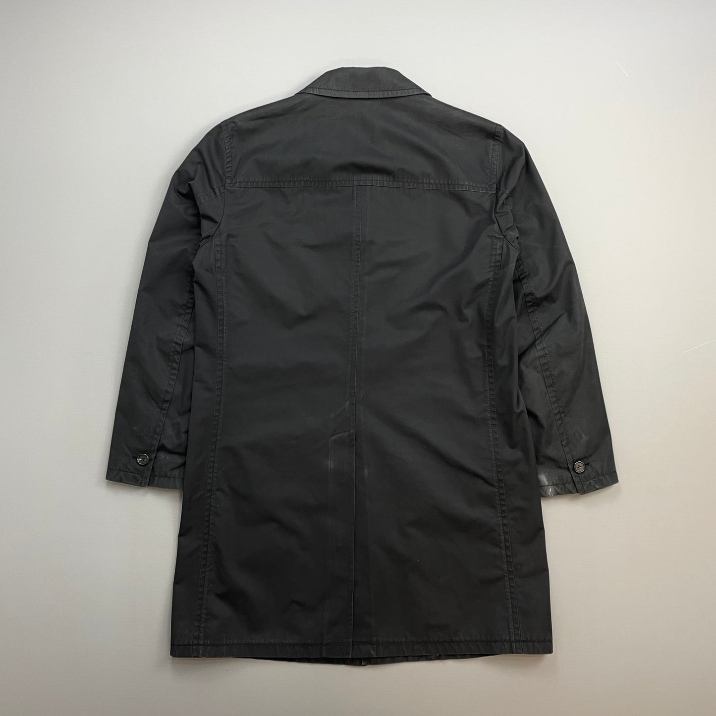 Prada Mainline Black 00s Longline Trench Coat