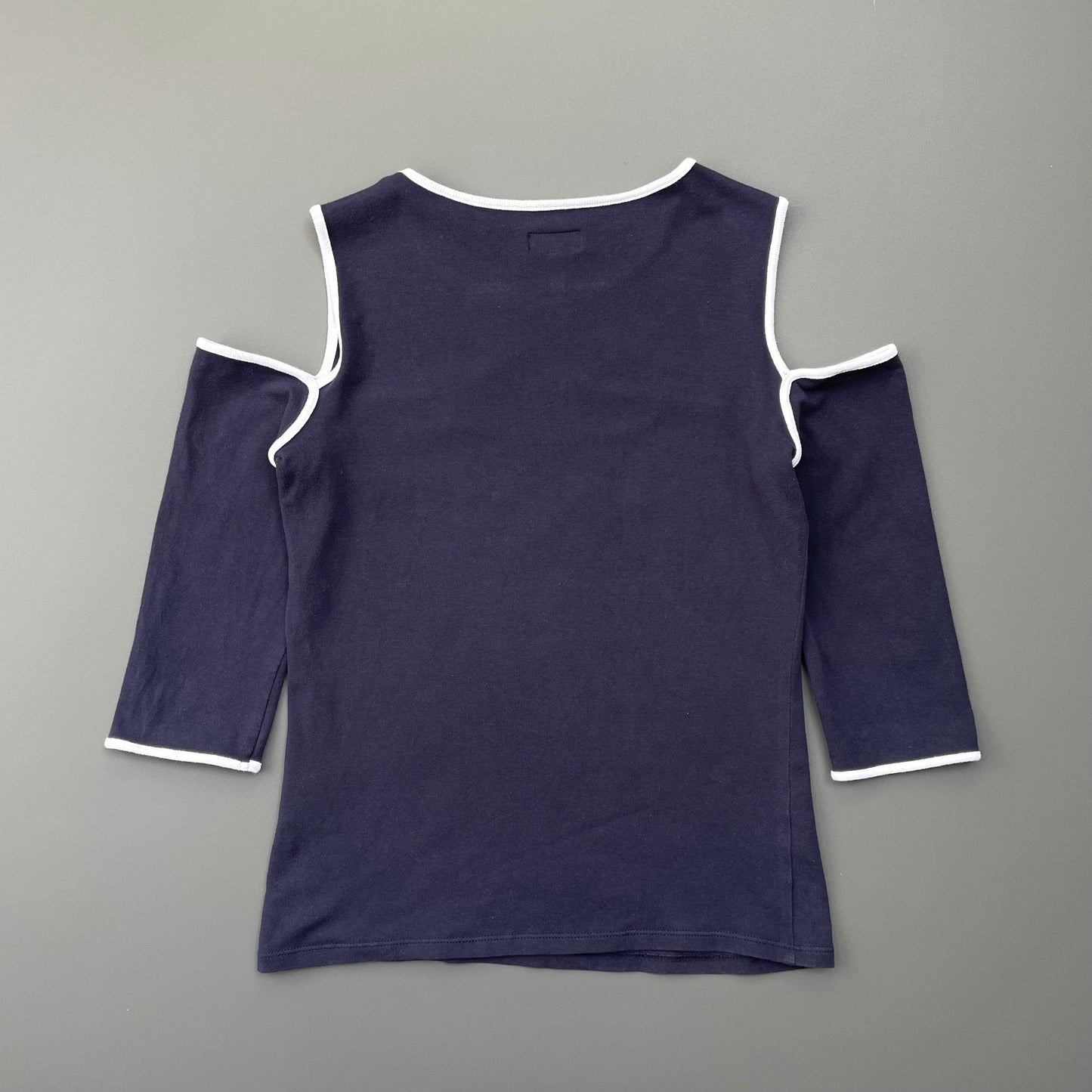 Armani Jeans Navy 00s Women's Keyhole T-Shirt