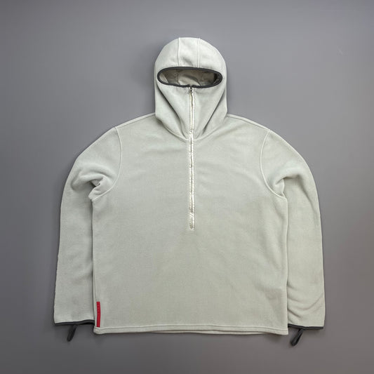 Prada Sport Light Blue/Grey 00s Nylon Panelled Ninja Balaclava Fleece