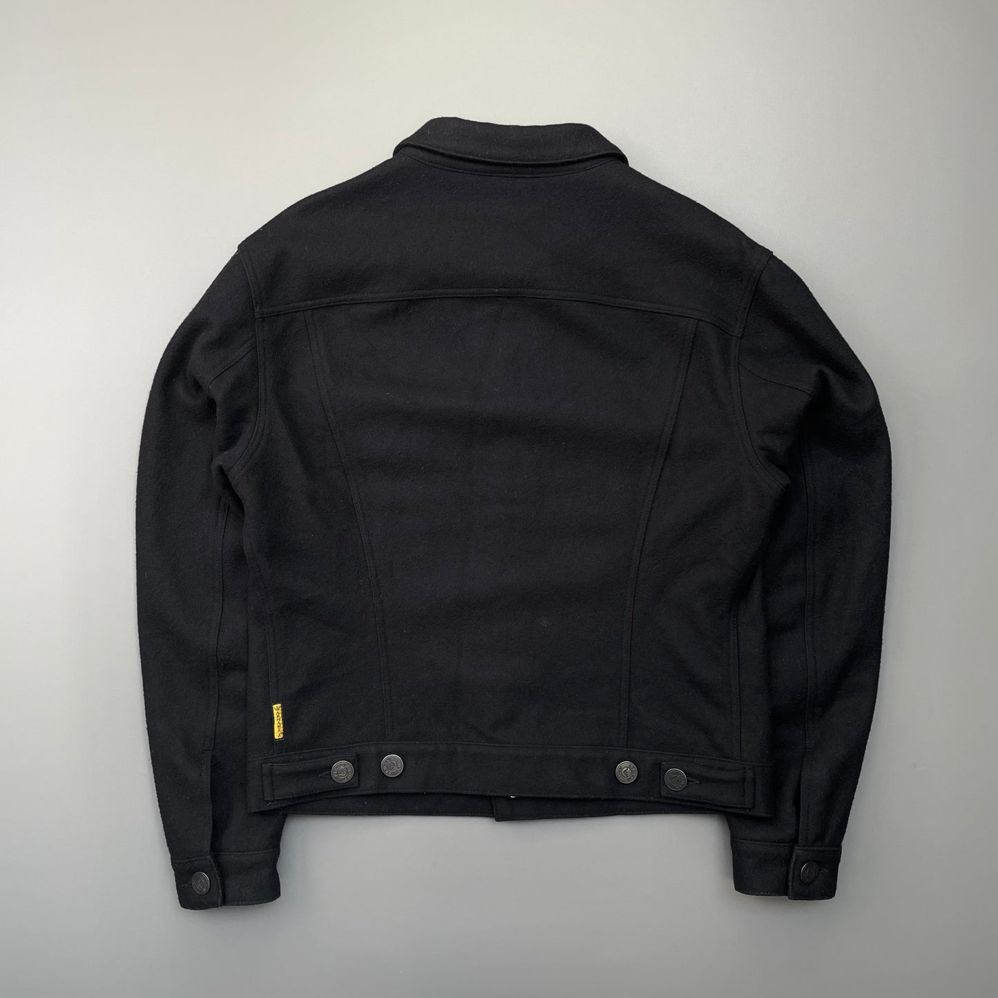 Armani Jeans Black 90s Wool Trucker Jacket