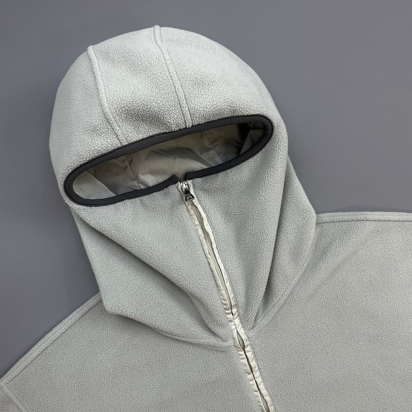 Prada Sport Light Blue/Grey 00s Nylon Panelled Ninja Balaclava Fleece