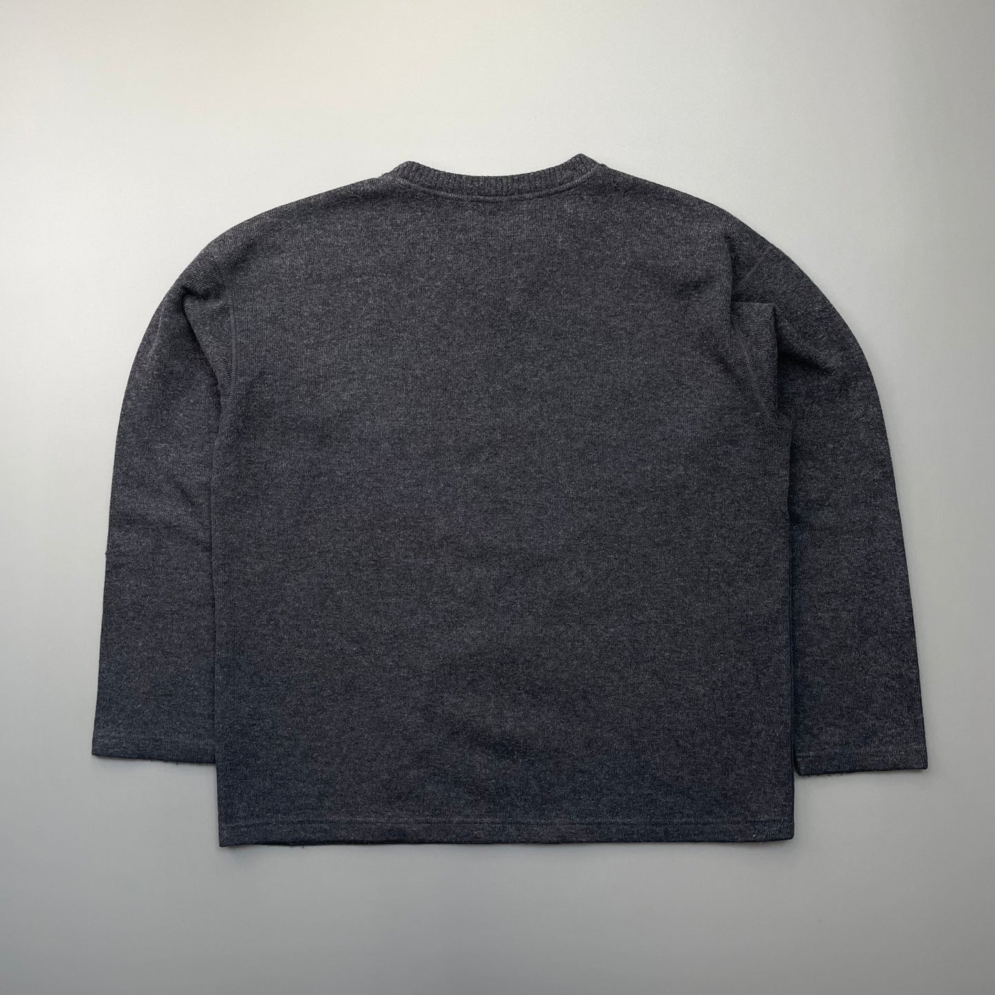 Armani Jeans Grey 90s Wool Blend Minimalistic Jumper