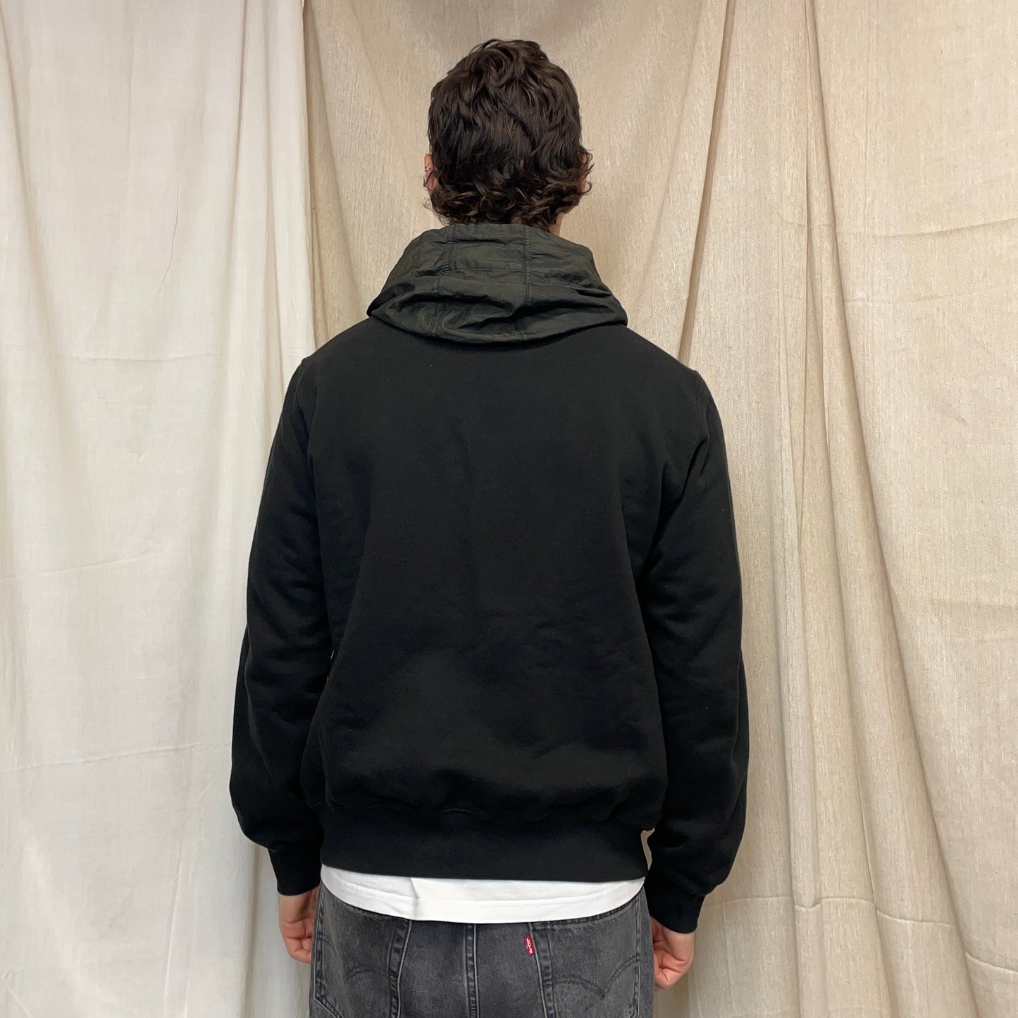 C.P. Company Black AW07 Concealed Hood Cotton Jacket