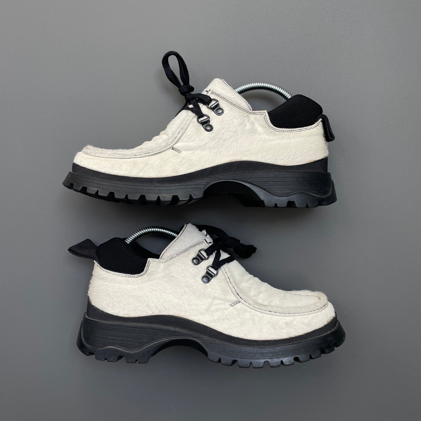 Prada White FW98 Women's Calf Hair Low Boot