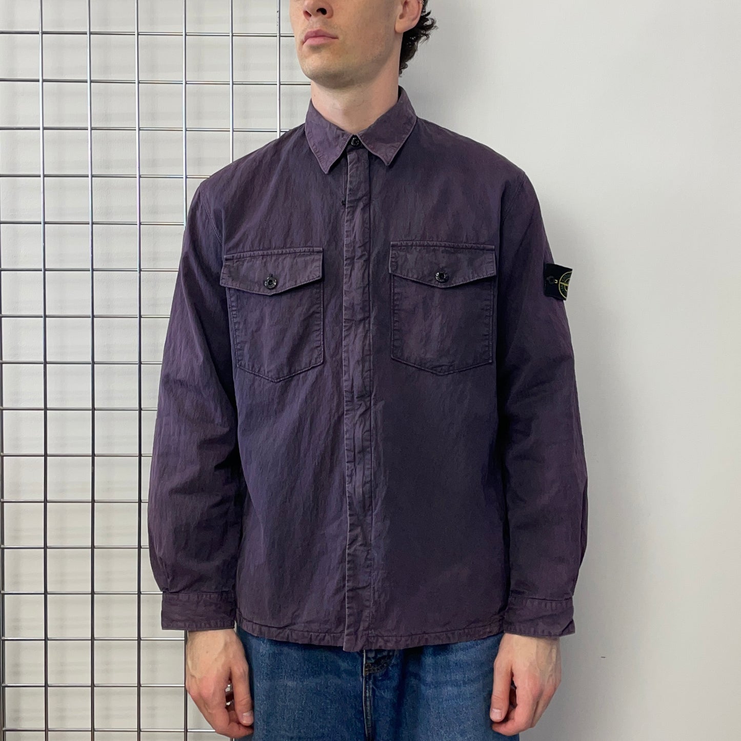 Stone Island Navy Purple AW02 Lined Overshirt Jacket