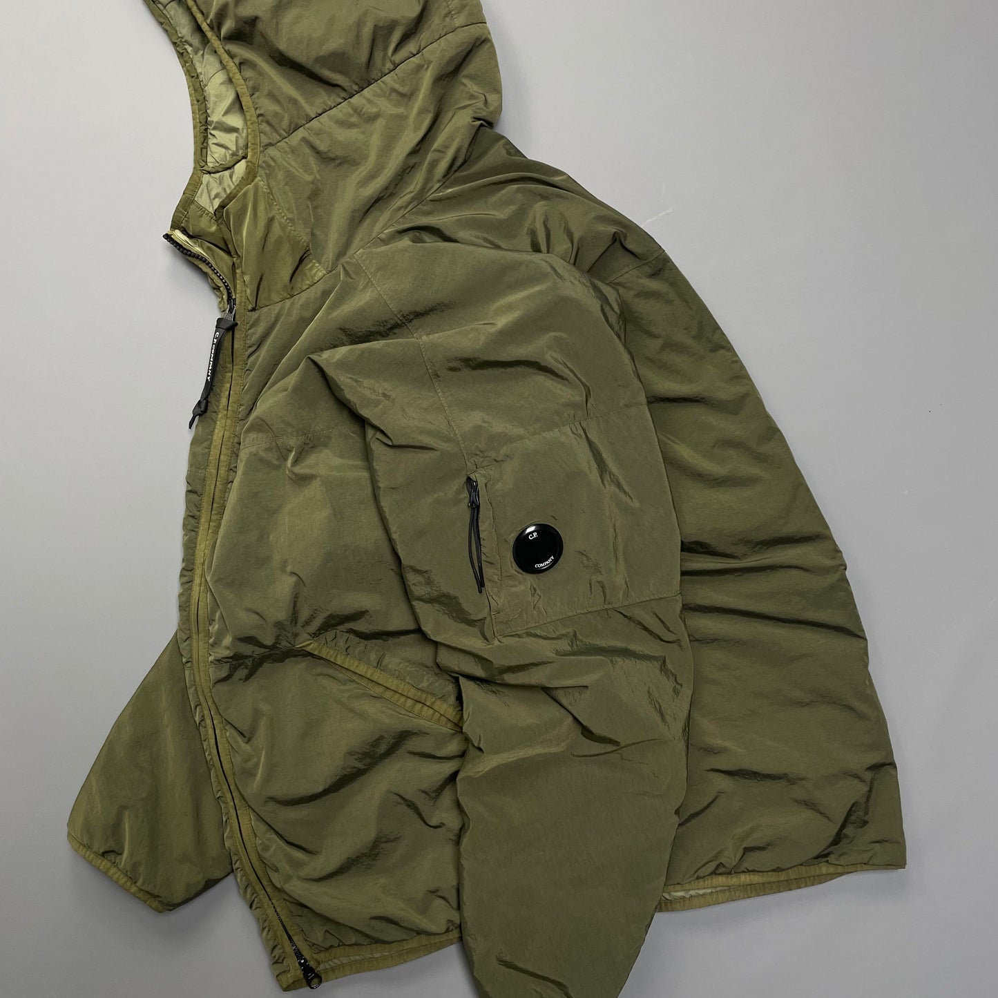 C.P. Company Green Nylon CR-L Prime Layer Hooded Jacket AW20