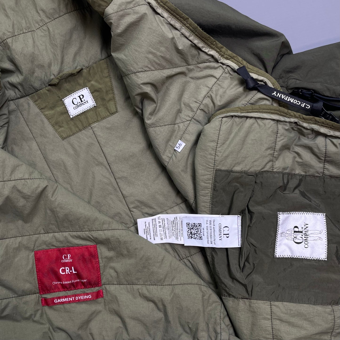 C.P. Company Green Nylon CR-L Prime Layer Hooded Jacket AW20