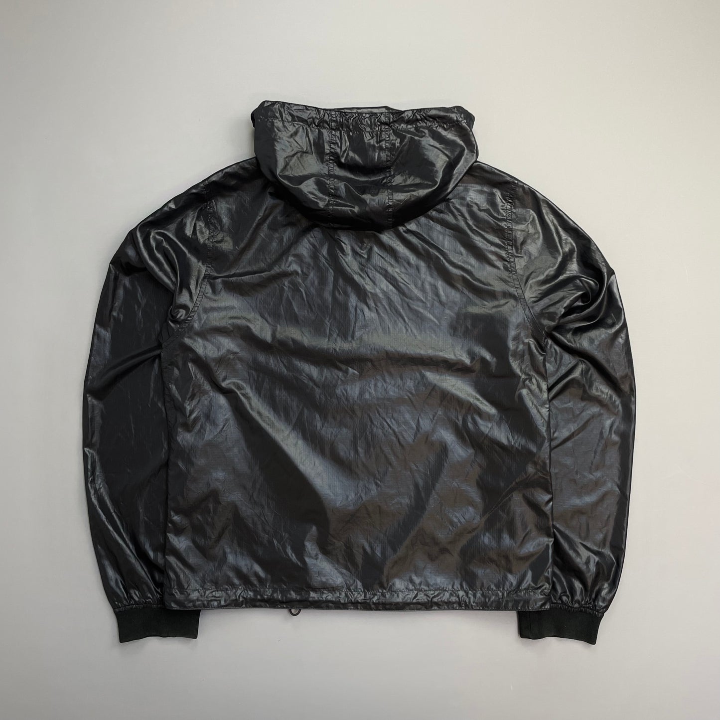 Prada Sport Black/Deep Purple 00s Lightweight Nylon Hooded Windbreaker Jacket