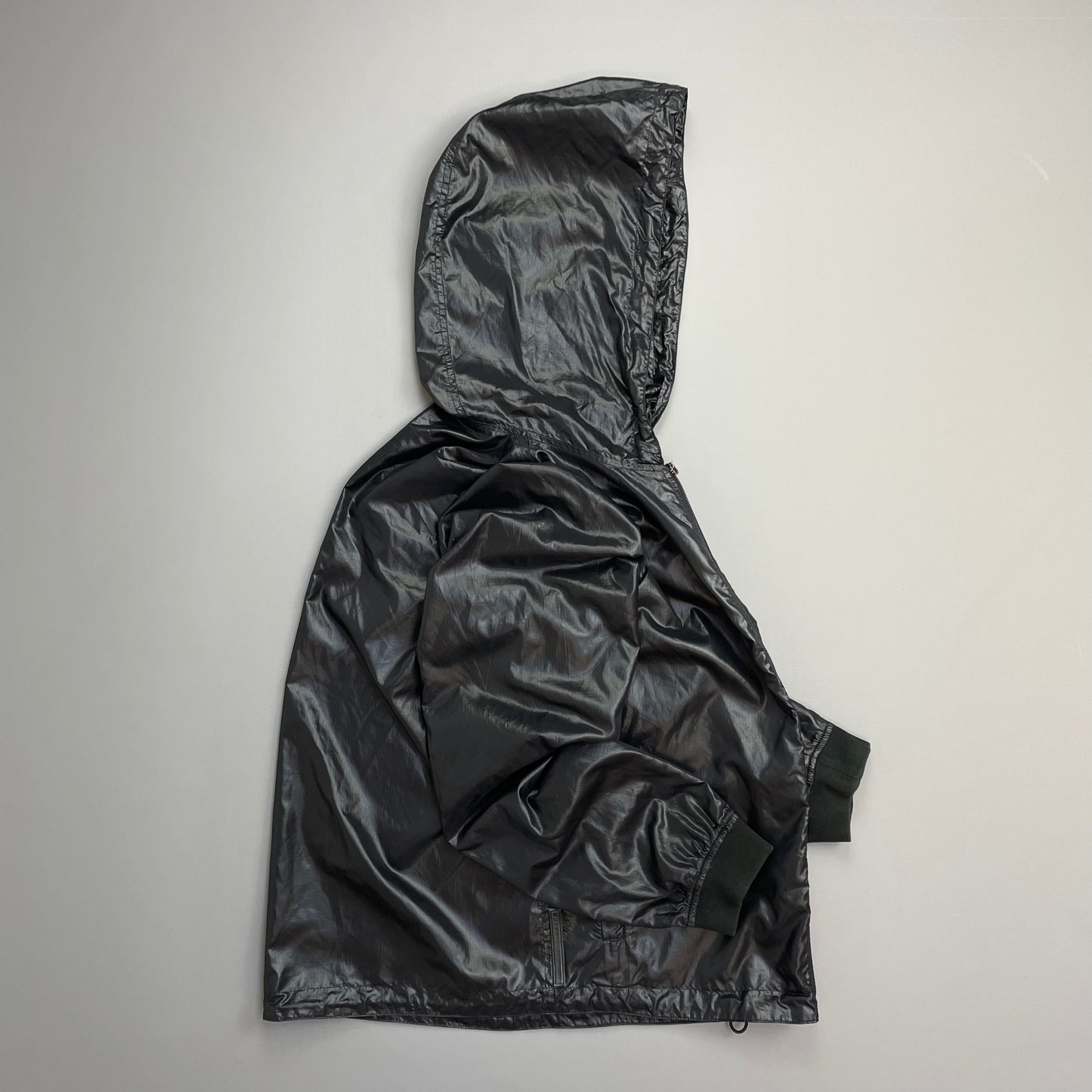 Prada Sport Black/Deep Purple 00s Lightweight Nylon Hooded Windbreaker Jacket