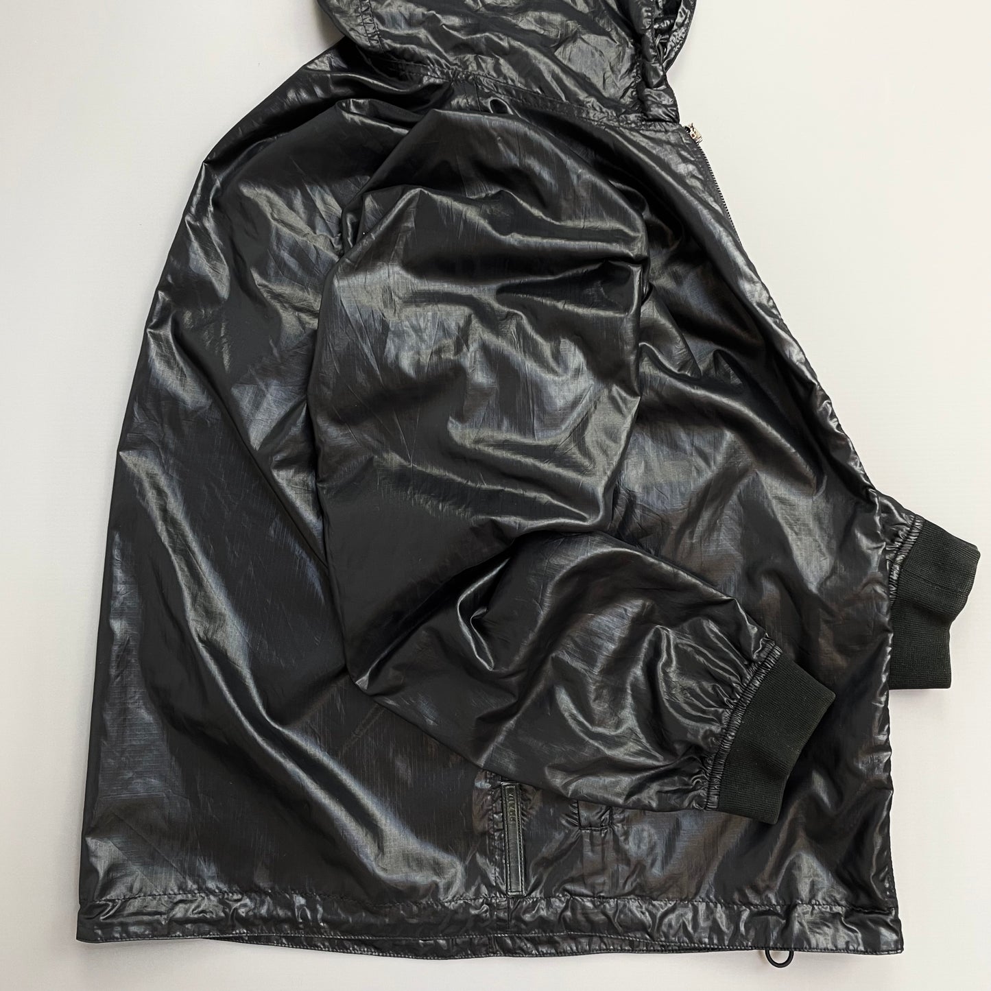Prada Sport Black/Deep Purple 00s Lightweight Nylon Hooded Windbreaker Jacket