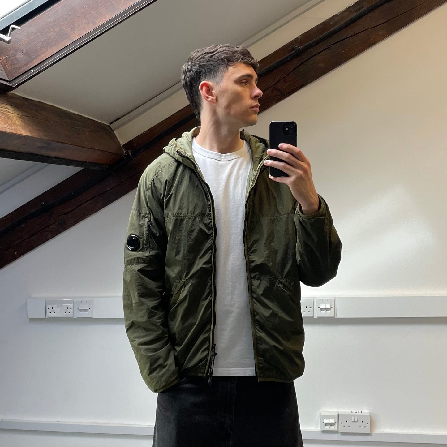 C.P. Company Green Nylon CR-L Prime Layer Hooded Jacket AW20