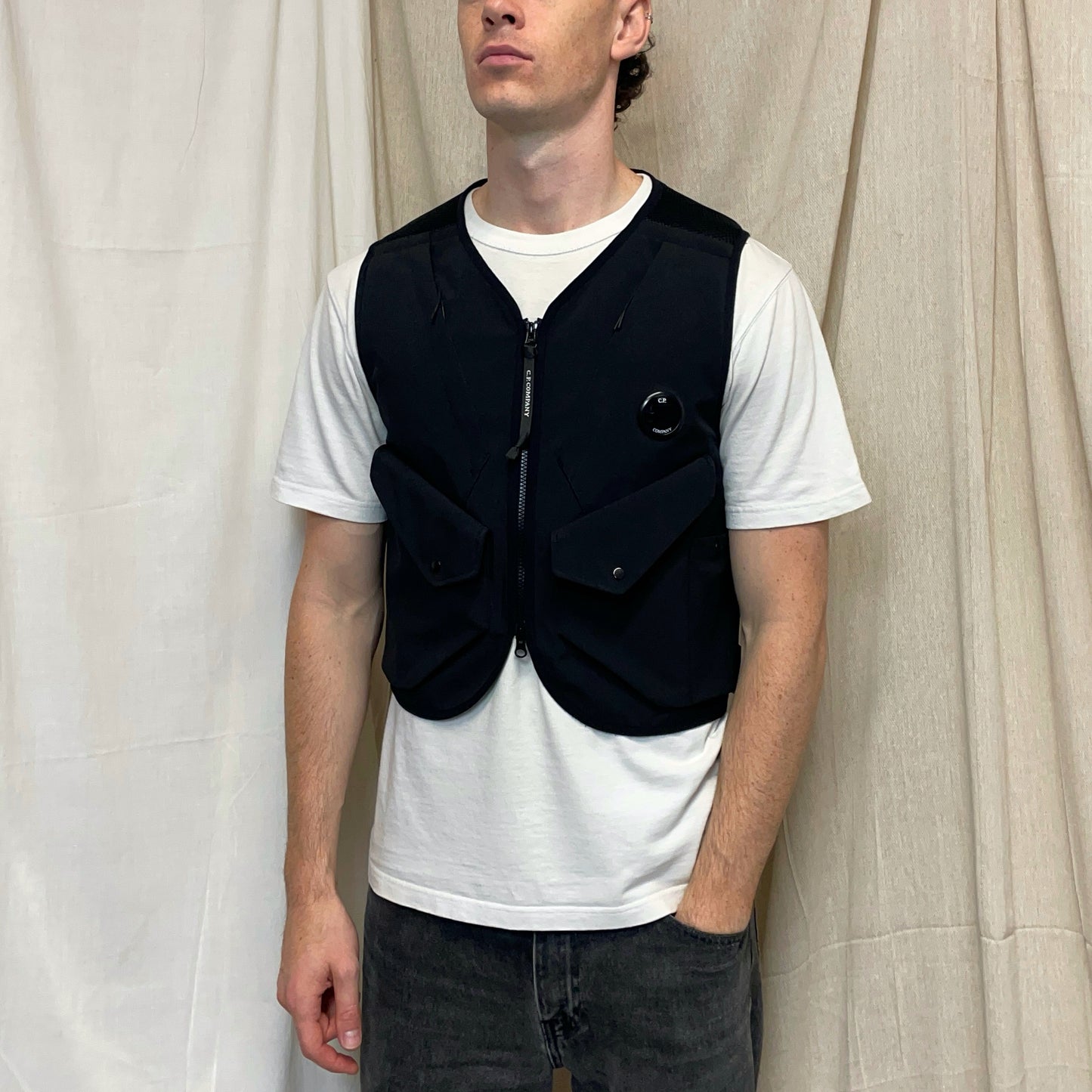 C.P. Company Black 'C.P. Shell' Tactical Lens Gilet Vest