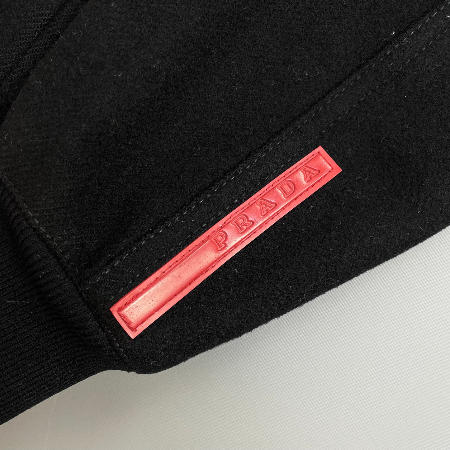 Prada Sport Black 00s Longline Nylon-Lined Wool Hooded Parka Coat