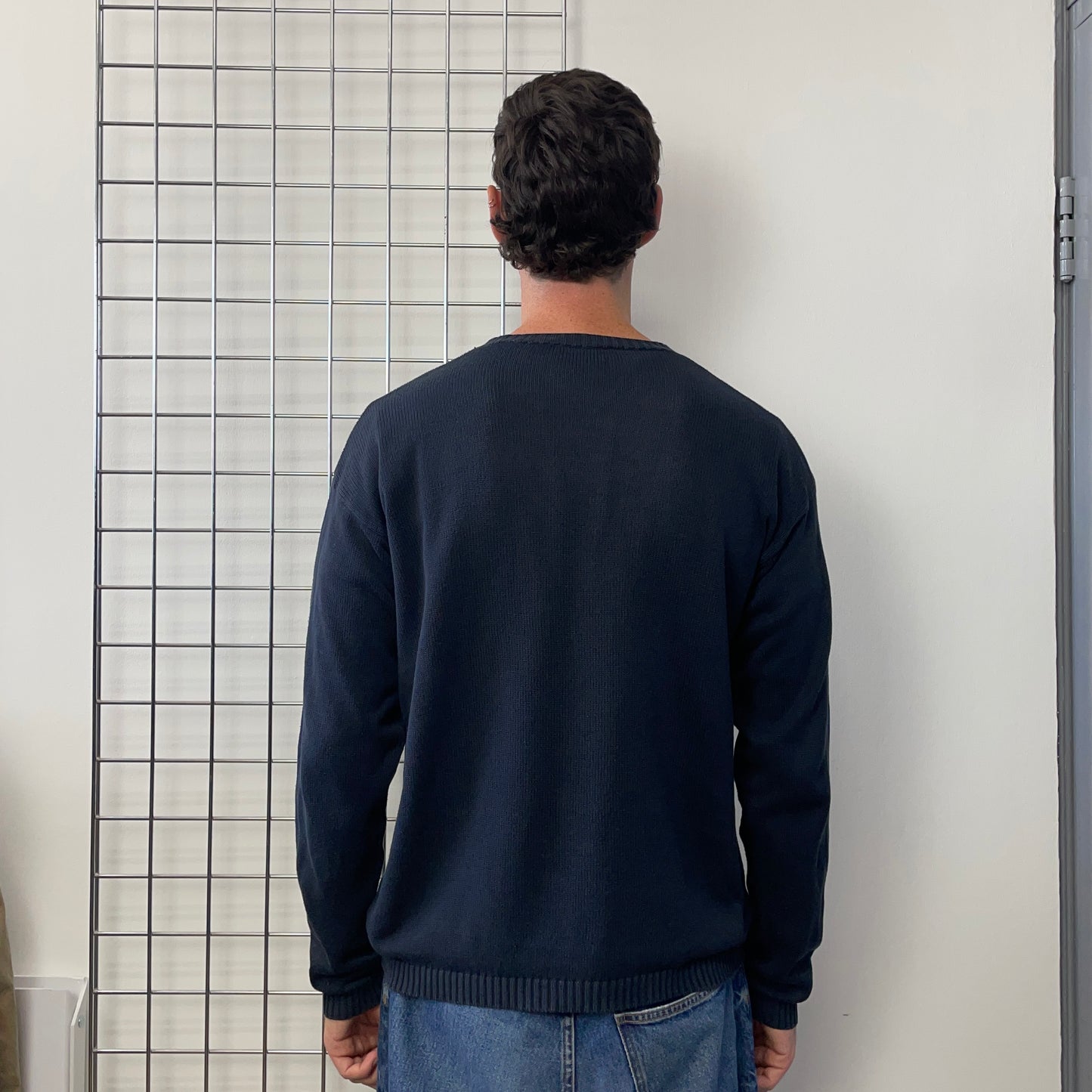Armani Jeans Navy 90s Knit Crewneck Jumper