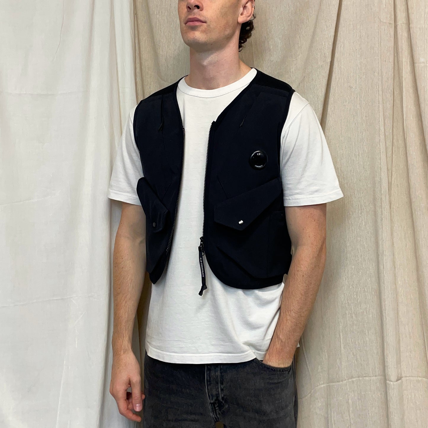 C.P. Company Black 'C.P. Shell' Tactical Lens Gilet Vest