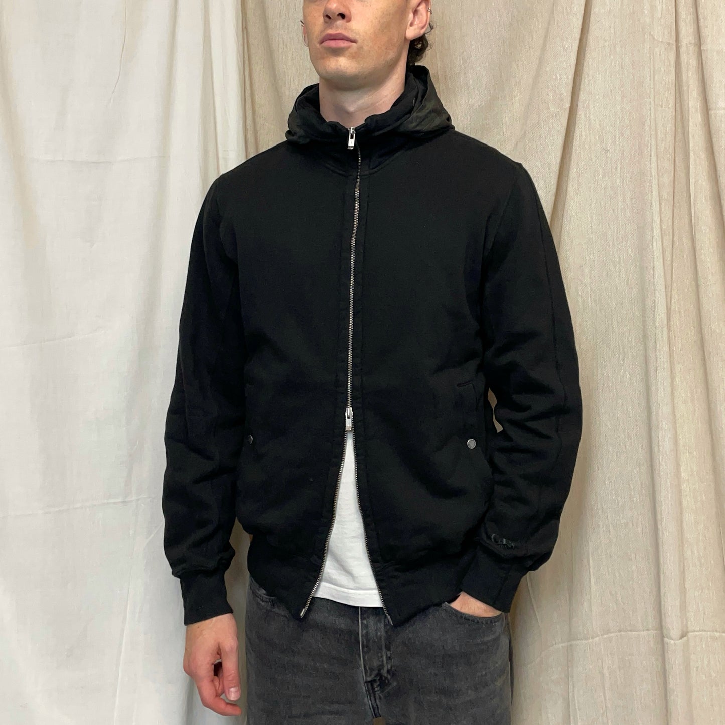 C.P. Company Black AW07 Concealed Hood Cotton Jacket