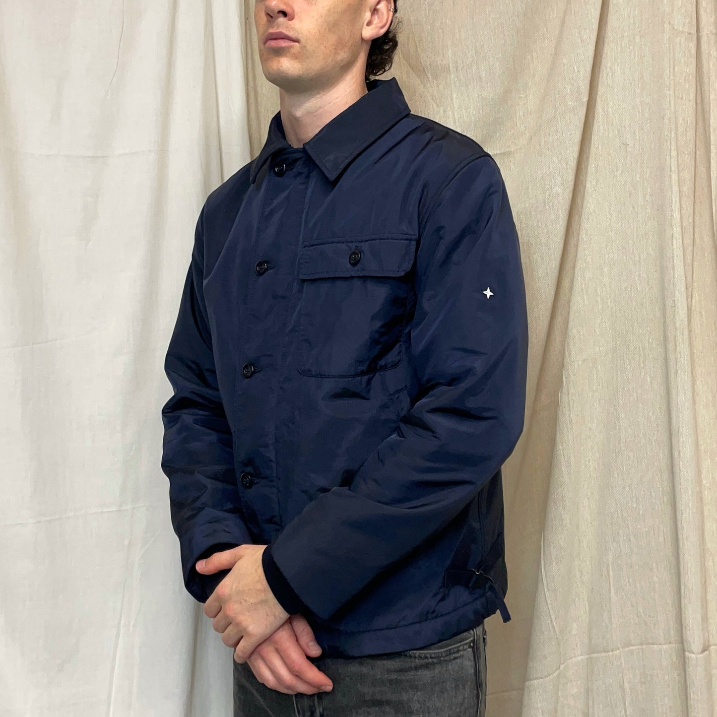 Stone Island Denims Navy AW02 Nylon Padded Harrington Jacket