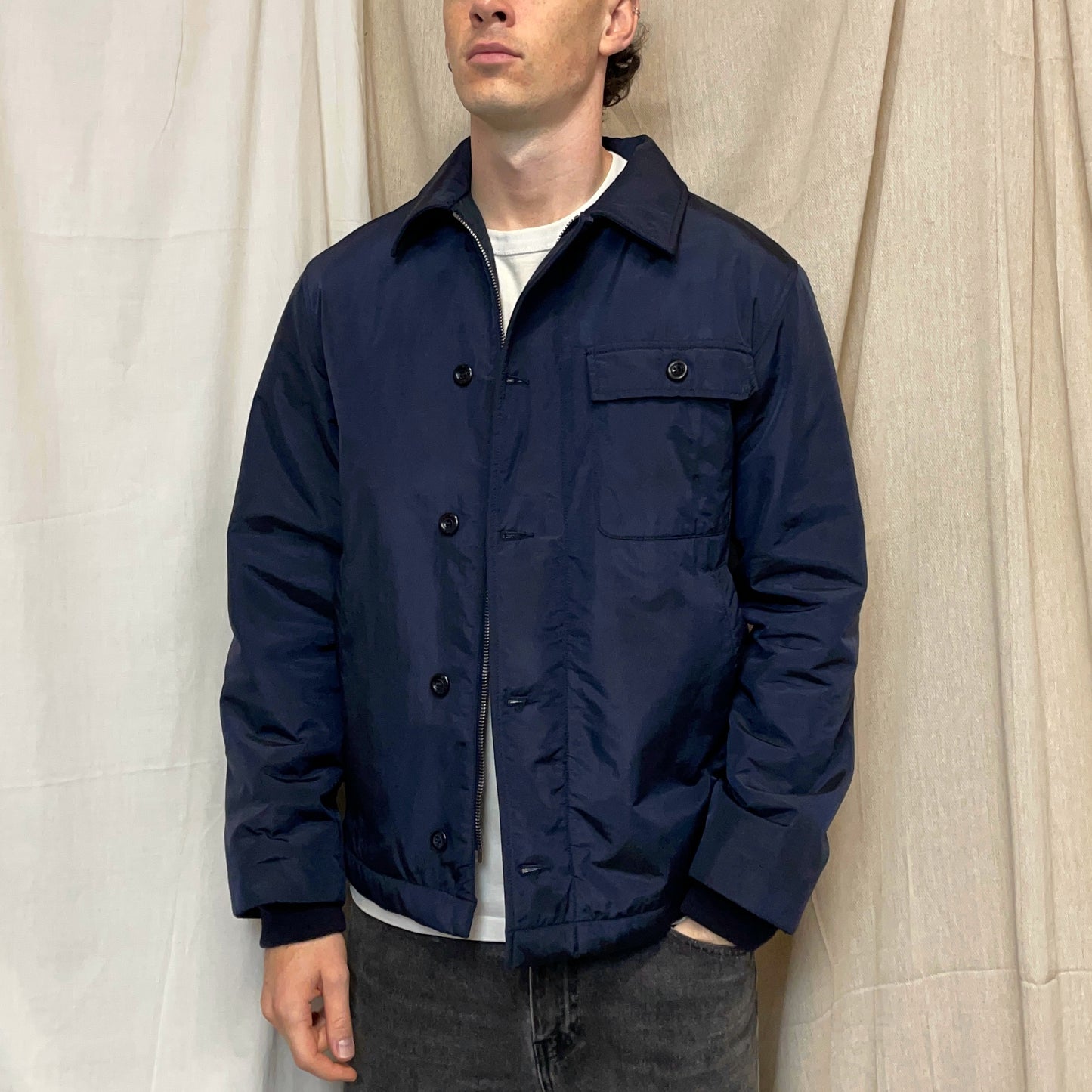 Stone Island Denims Navy AW02 Nylon Padded Harrington Jacket