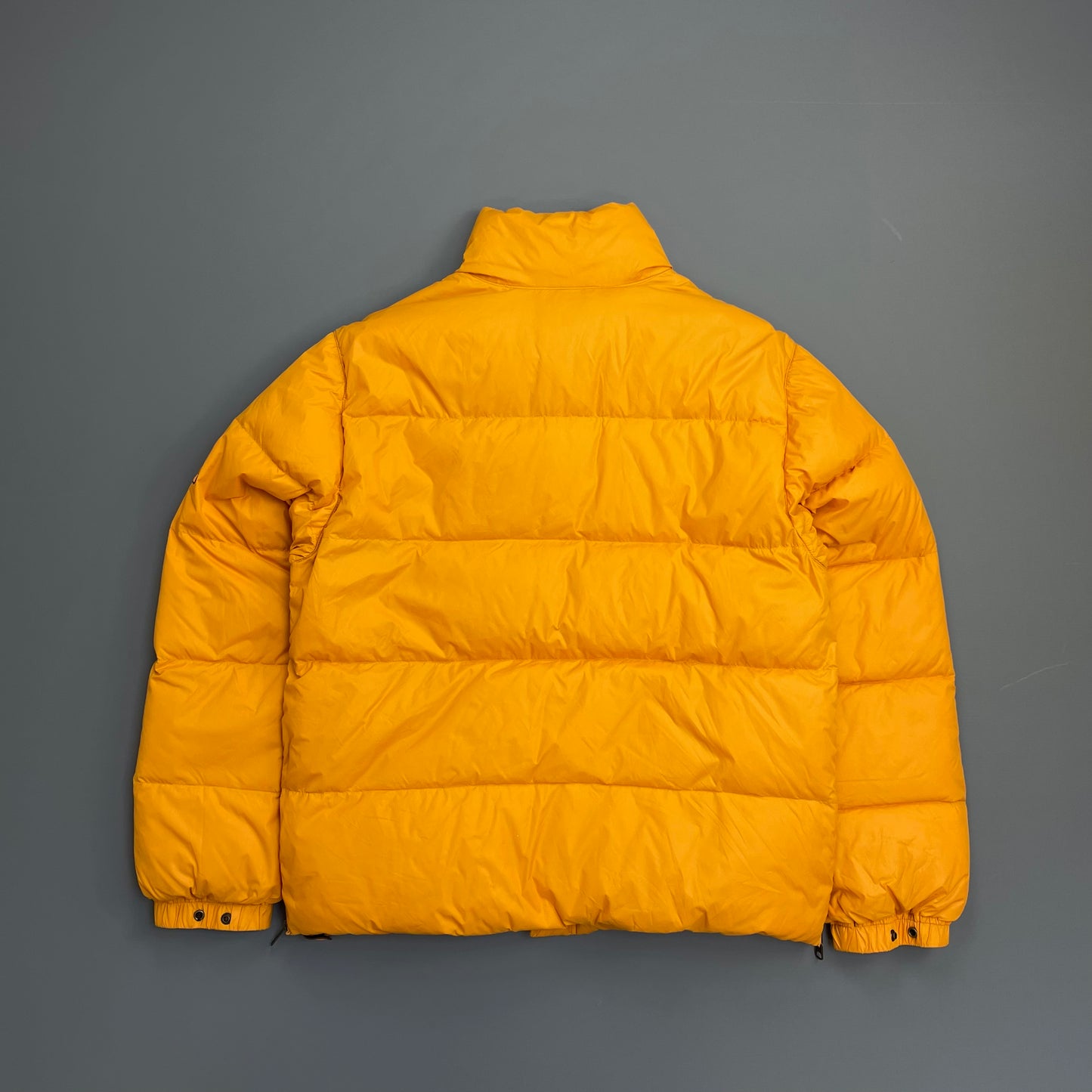Stone Island Denims Orange AW07 Goose Down Nylon Asymmetrical Zip Detailed Puffer Jacket