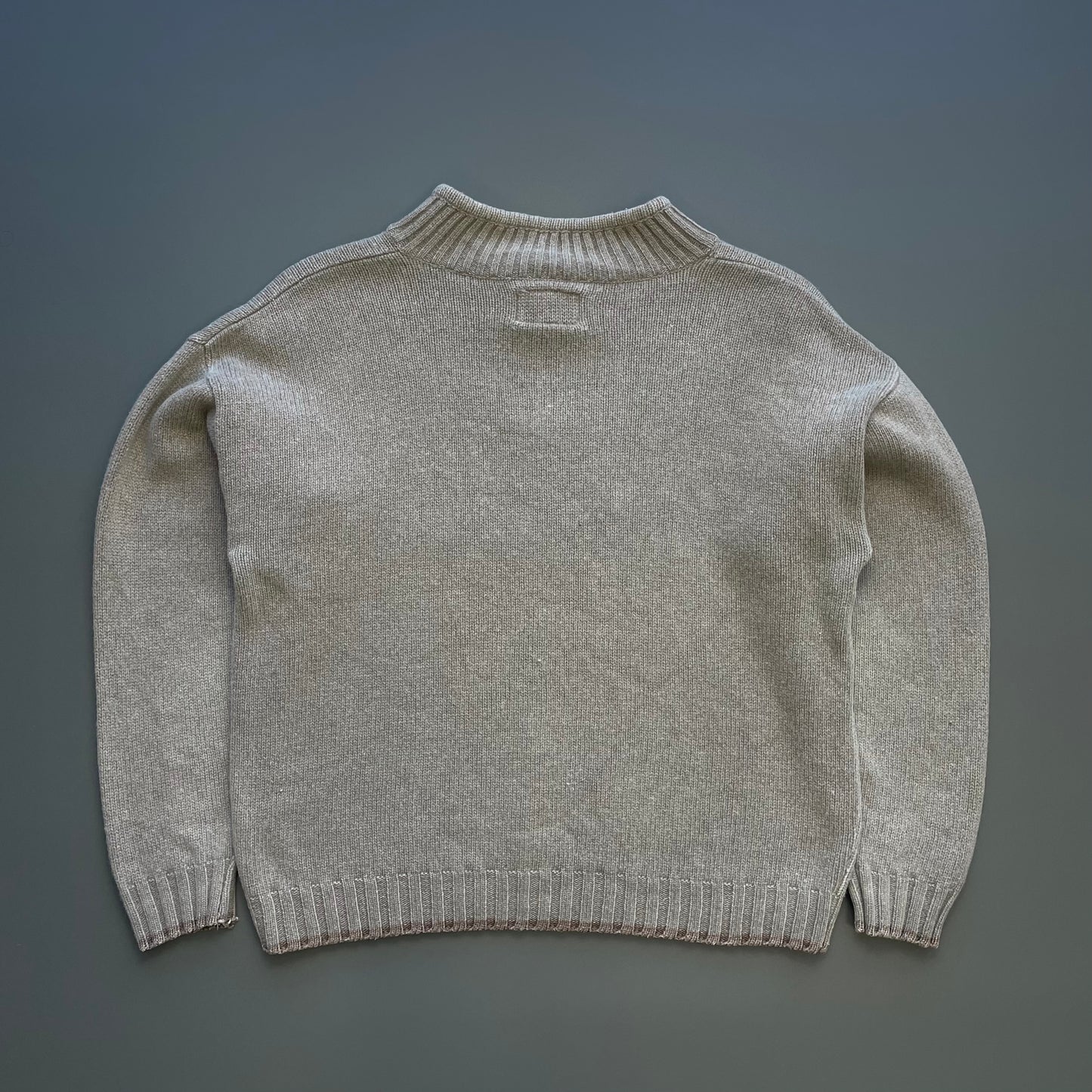Armani Jeans Grey Brown 90s Wool Blend 'Ice Arsenal' Knit Jumper