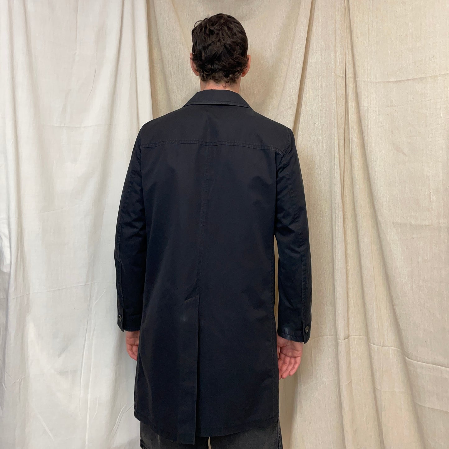 Prada Mainline Black 00s Longline Trench Coat