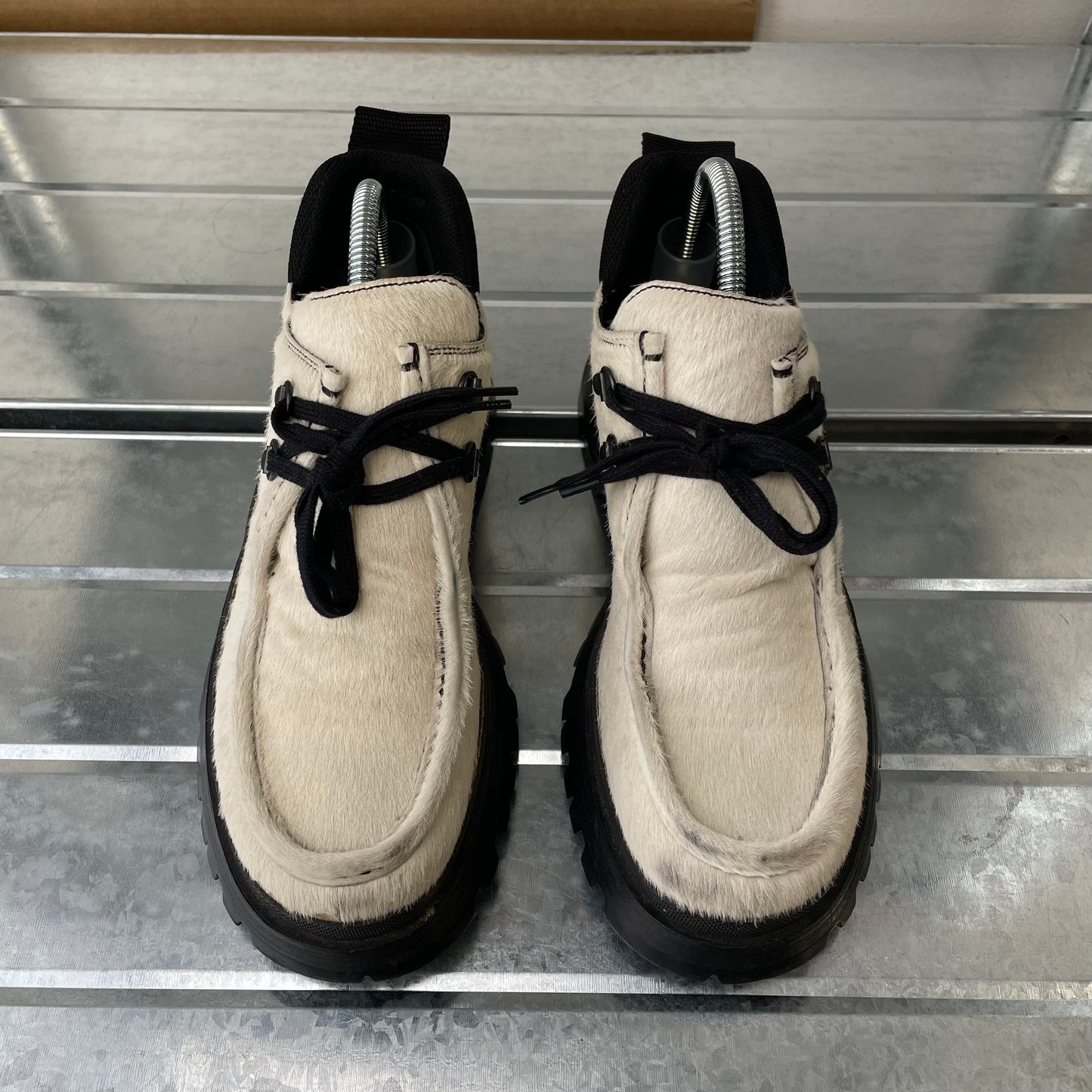 Prada White FW98 Women's Calf Hair Low Boot