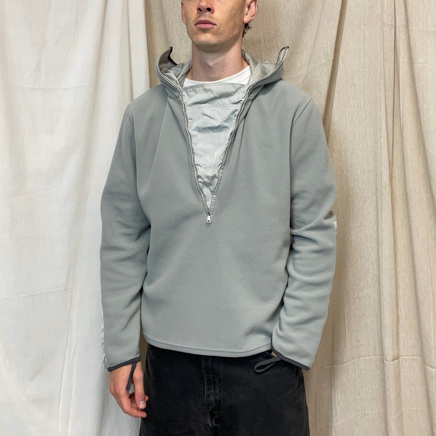 Prada Sport Light Blue/Grey 00s Nylon Panelled Ninja Balaclava Fleece