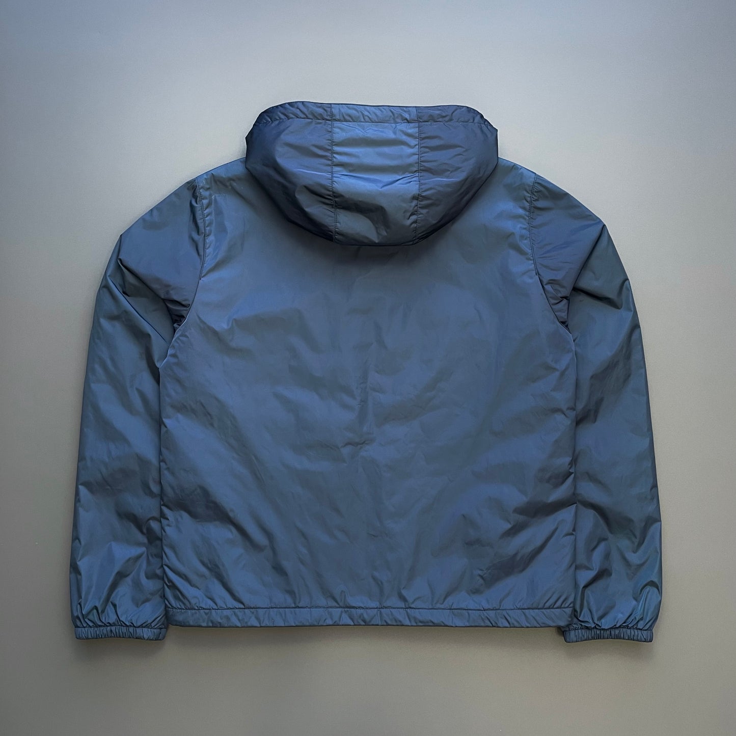 Prada Sport Teal Blue 2007 Nylon Spellout Windbreaker
