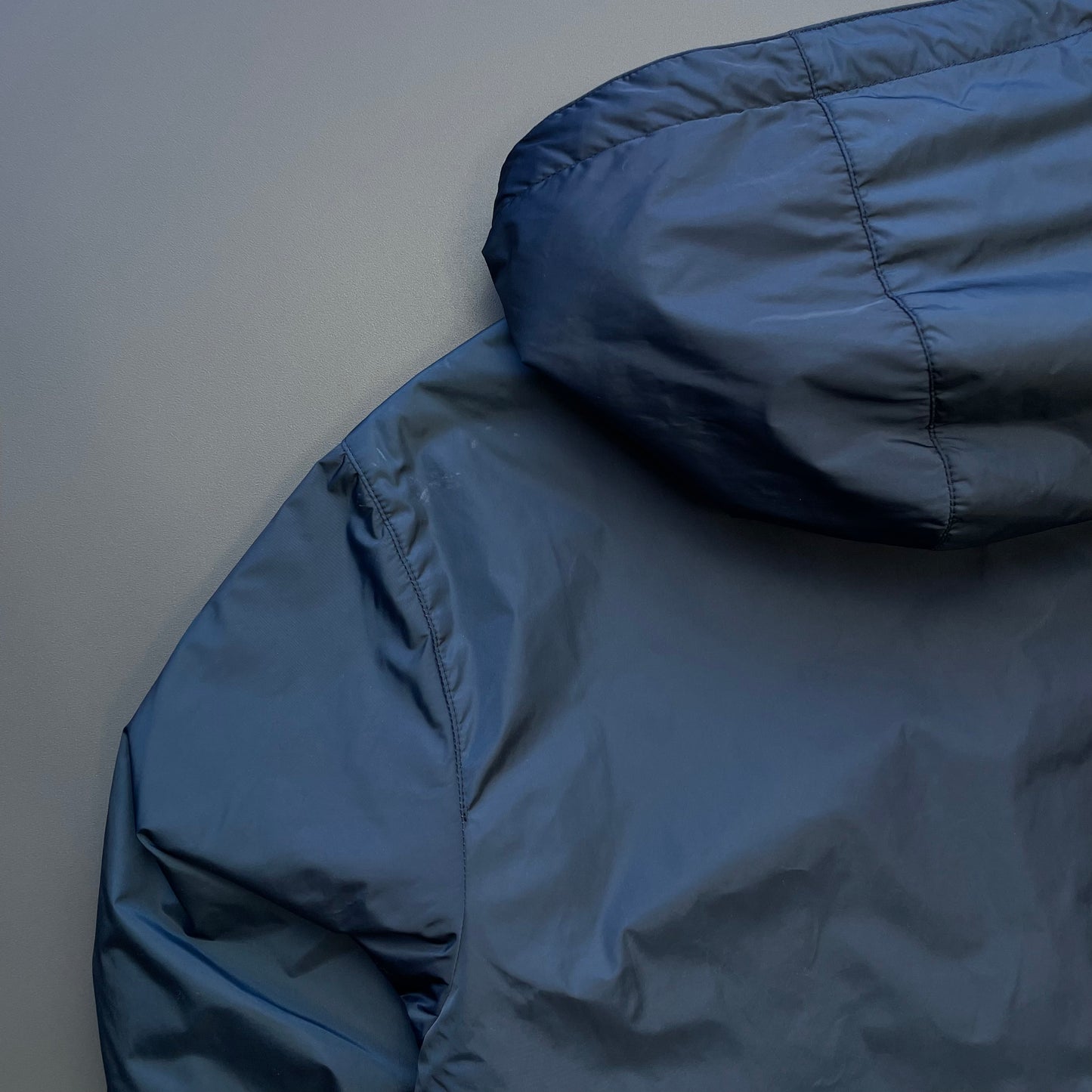 Prada Sport Teal Blue 2007 Nylon Spellout Windbreaker