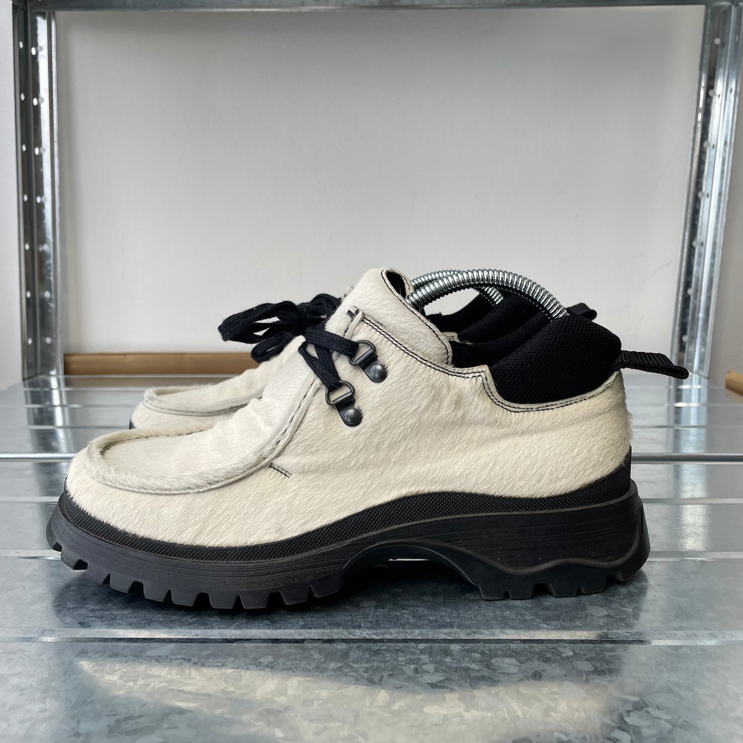 Prada White FW98 Women's Calf Hair Low Boot