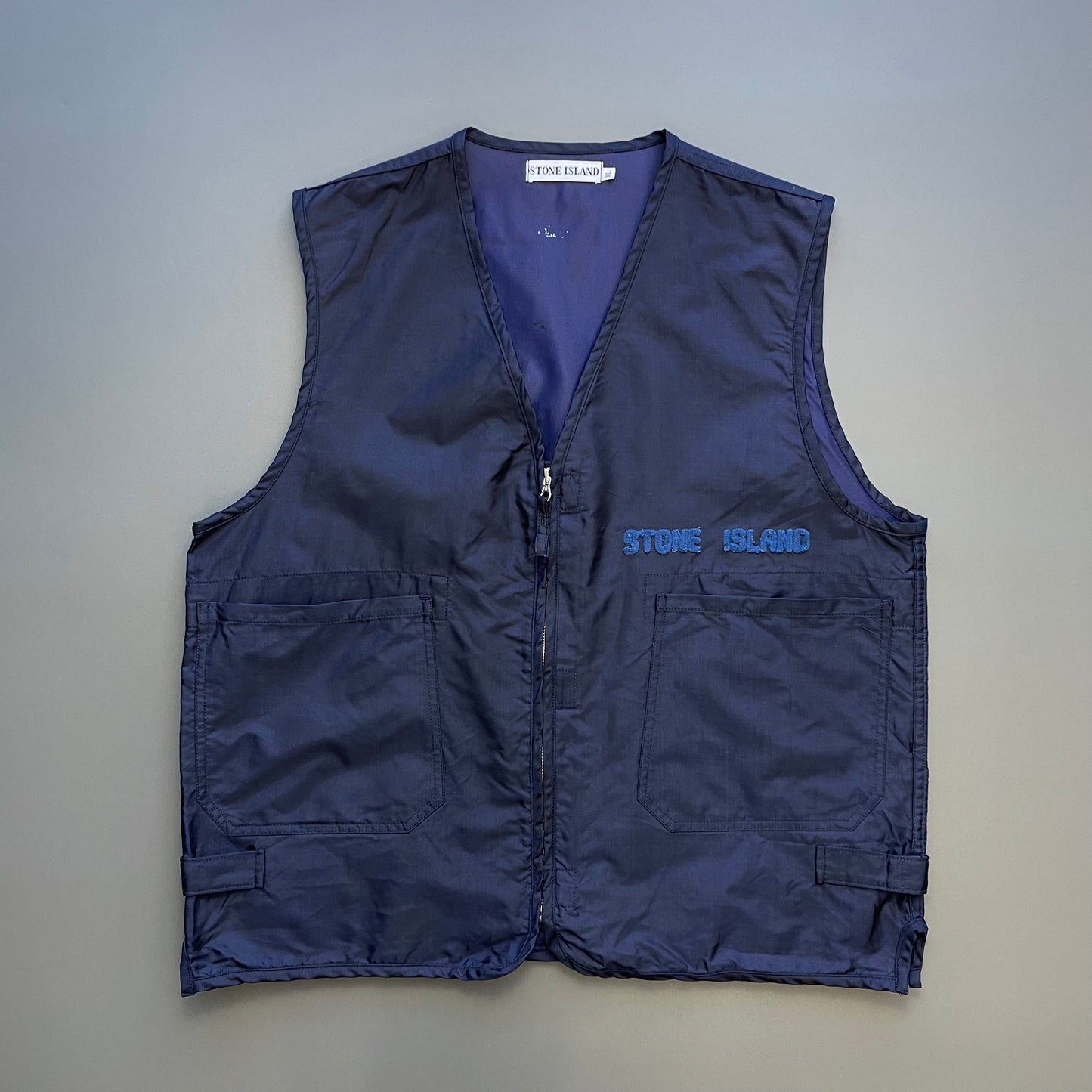 Stone Island Navy SS94 Formula Steel Spellout Gilet Vest