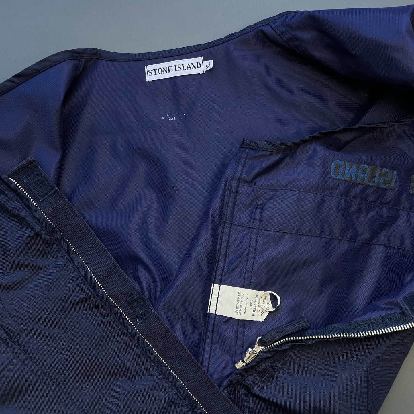 Stone Island Navy SS94 Formula Steel Spellout Gilet Vest