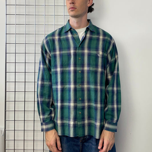 Emporio Armani Green & Blue 90s Flannel Shirt