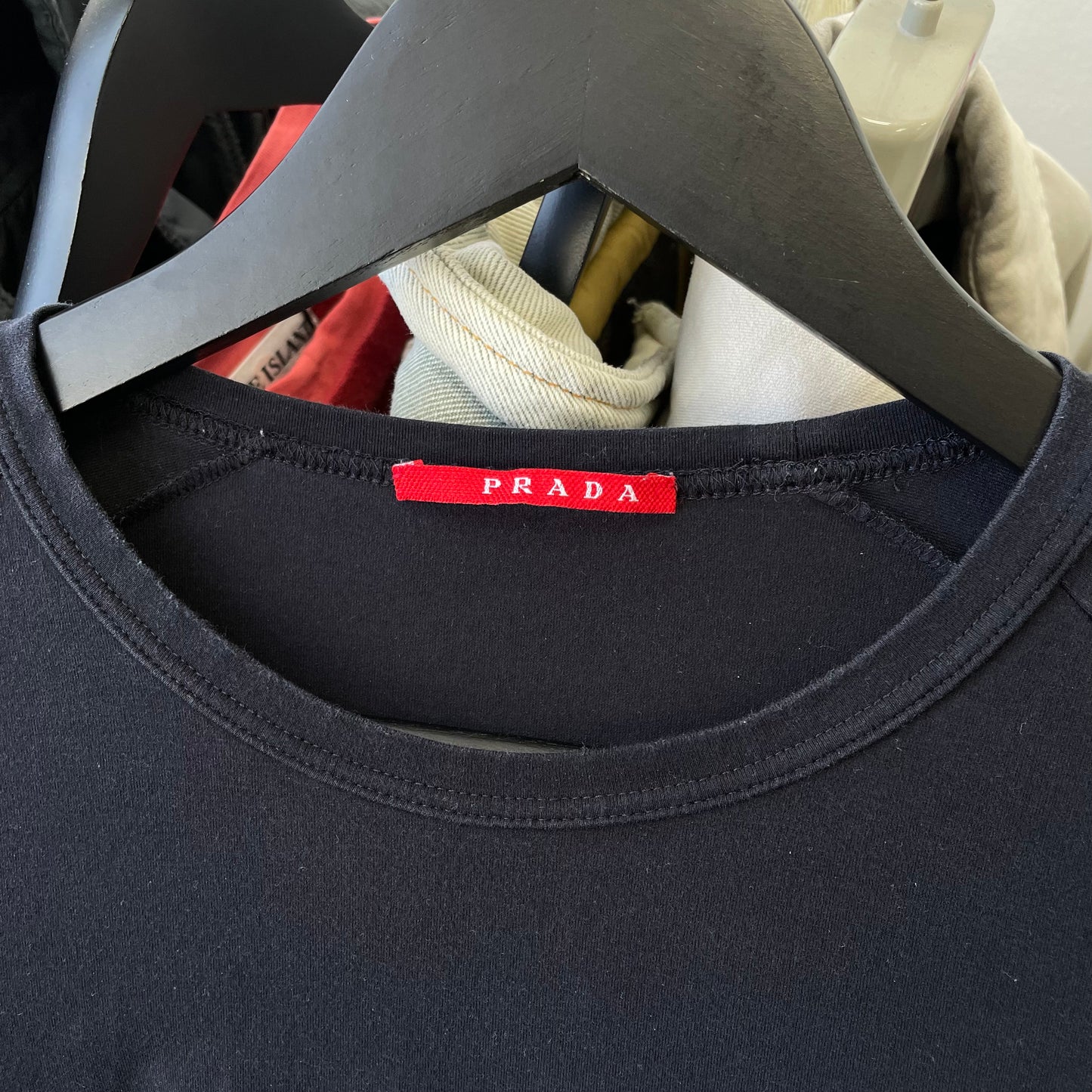 Prada Sport Navy 2007 Rear Pocket Long Sleeve T-Shirt