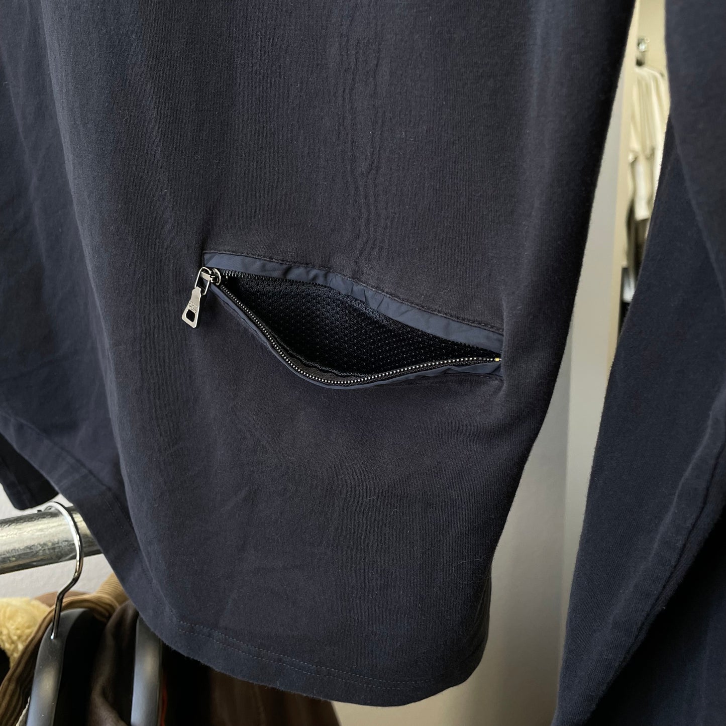Prada Sport Navy 2007 Rear Pocket Long Sleeve T-Shirt
