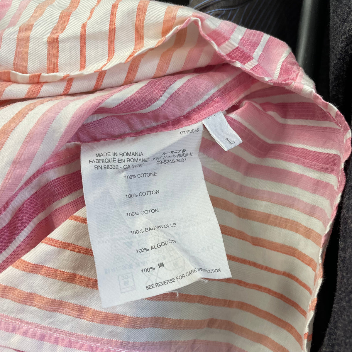 Prada Pink White & Orange 00s Striped Shirt