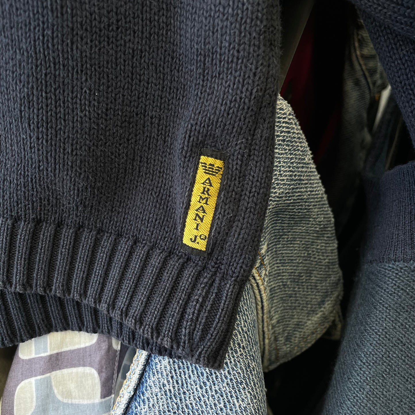 Armani Jeans Navy 90s Knit Crewneck Jumper
