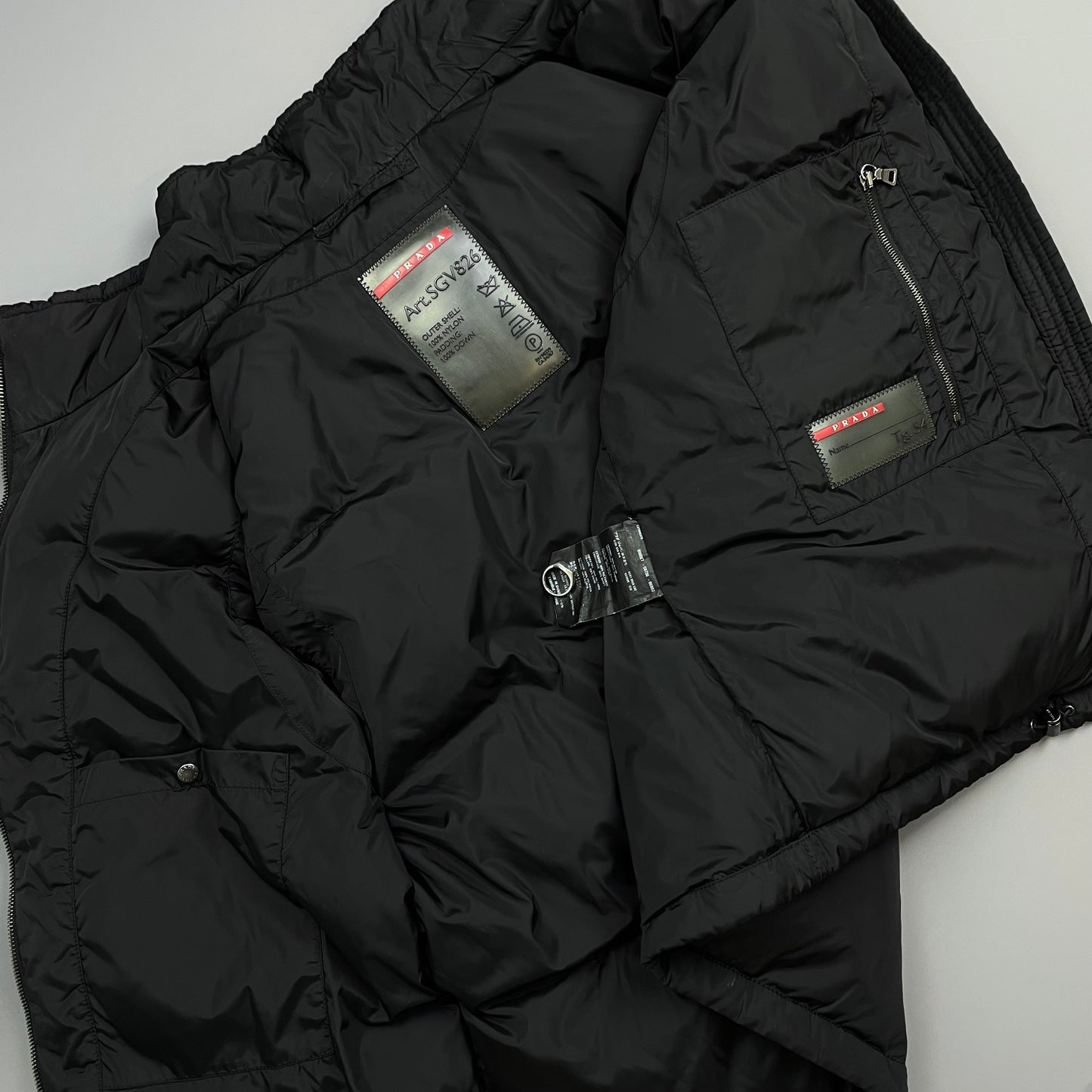 Prada Sport Black 2008 Nylon Down Puffer Gilet