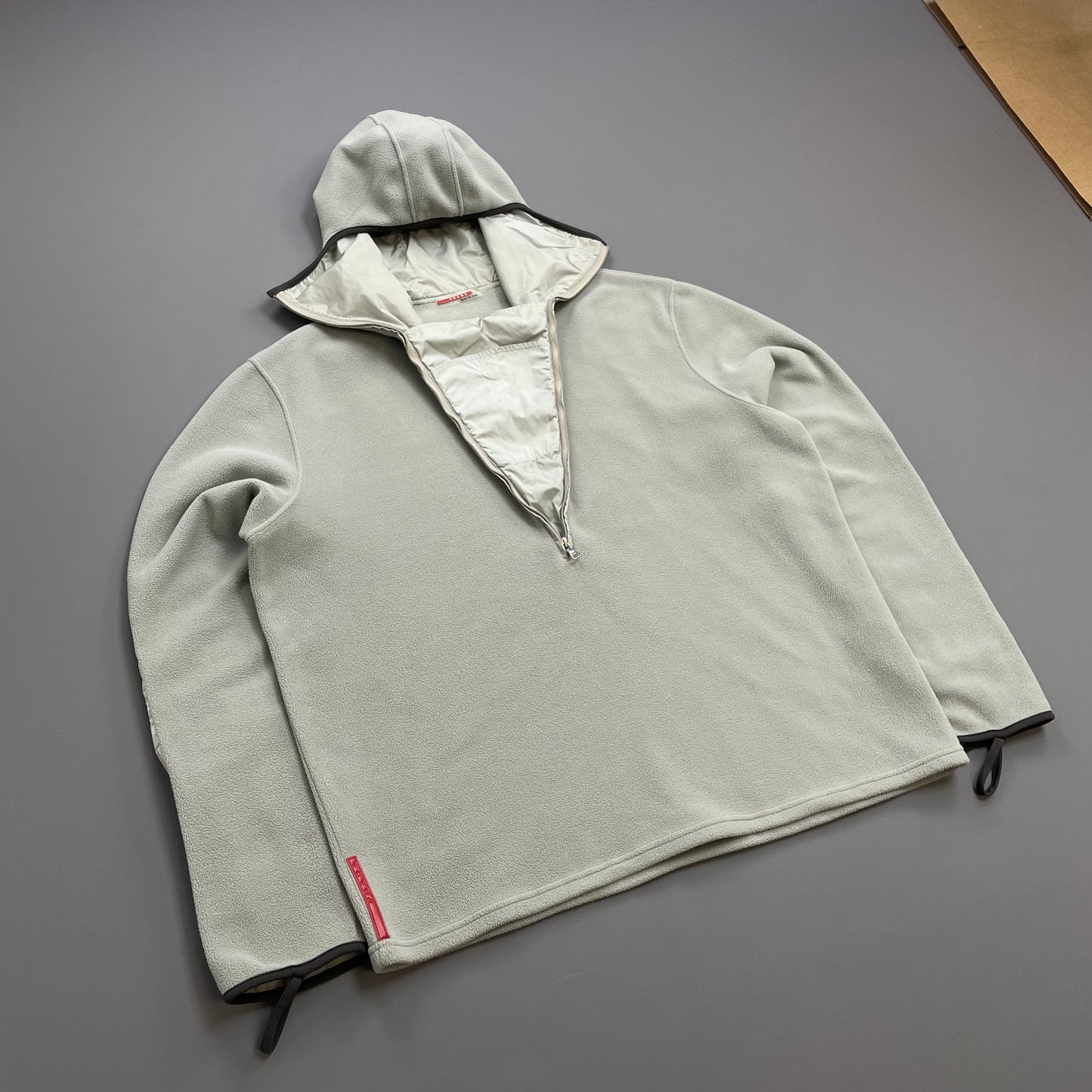 Prada Sport Light Blue/Grey 00s Nylon Panelled Ninja Balaclava Fleece