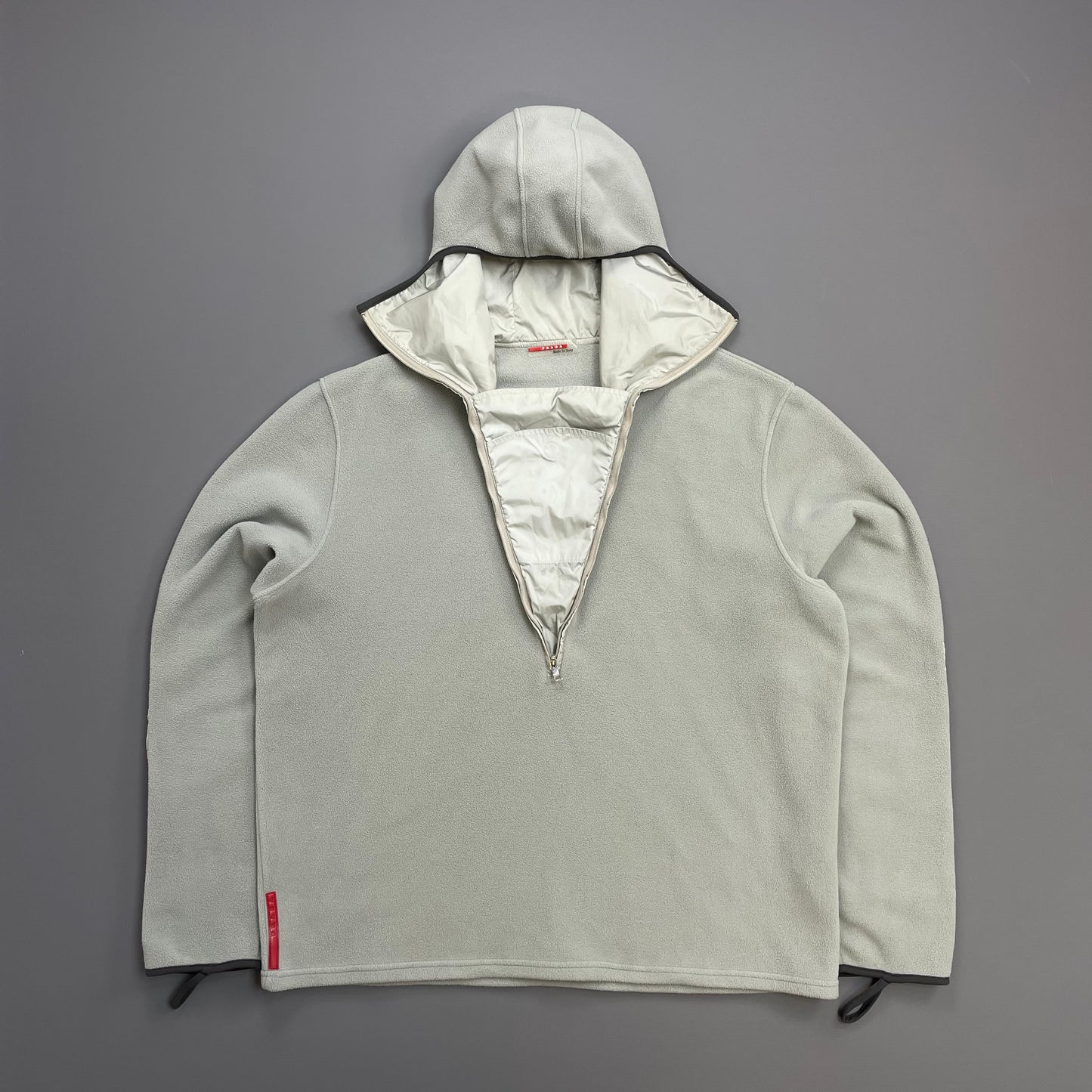 Prada Sport Light Blue/Grey 00s Nylon Panelled Ninja Balaclava Fleece