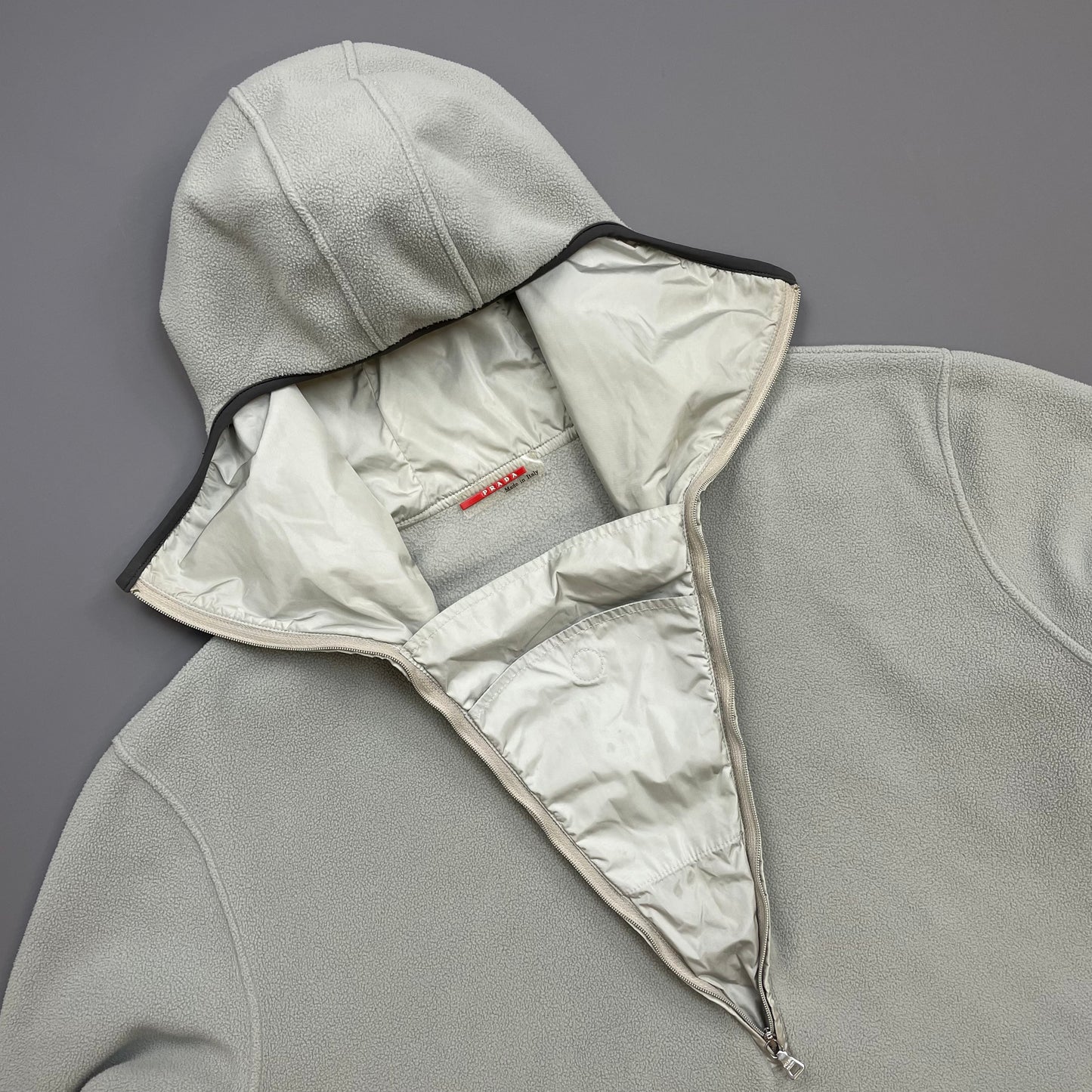 Prada Sport Light Blue/Grey 00s Nylon Panelled Ninja Balaclava Fleece