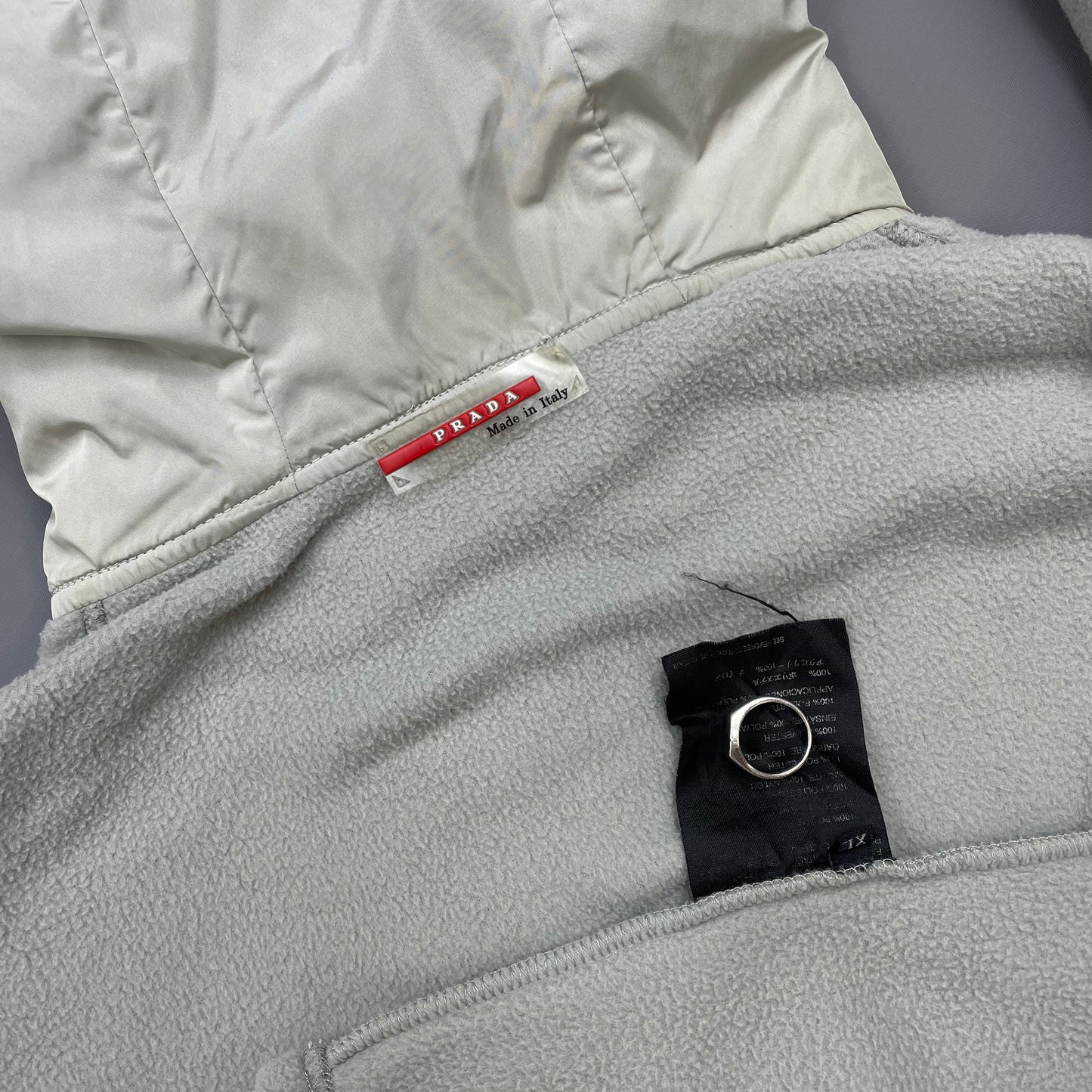 Prada Sport Light Blue/Grey 00s Nylon Panelled Ninja Balaclava Fleece